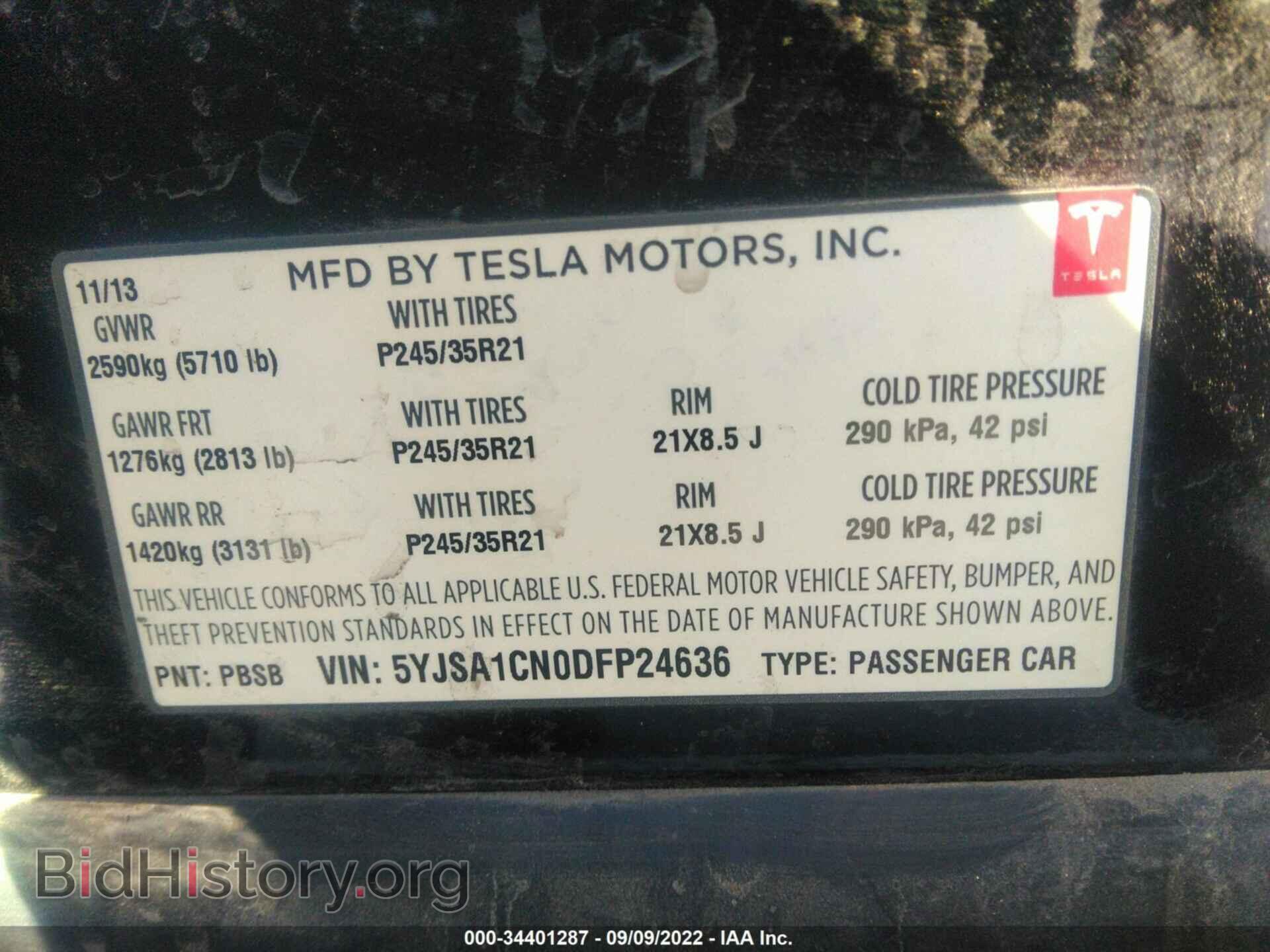 2013 TESLA MODEL S - VIN: 5YJSA1CN0DFP24636 - Photo 9