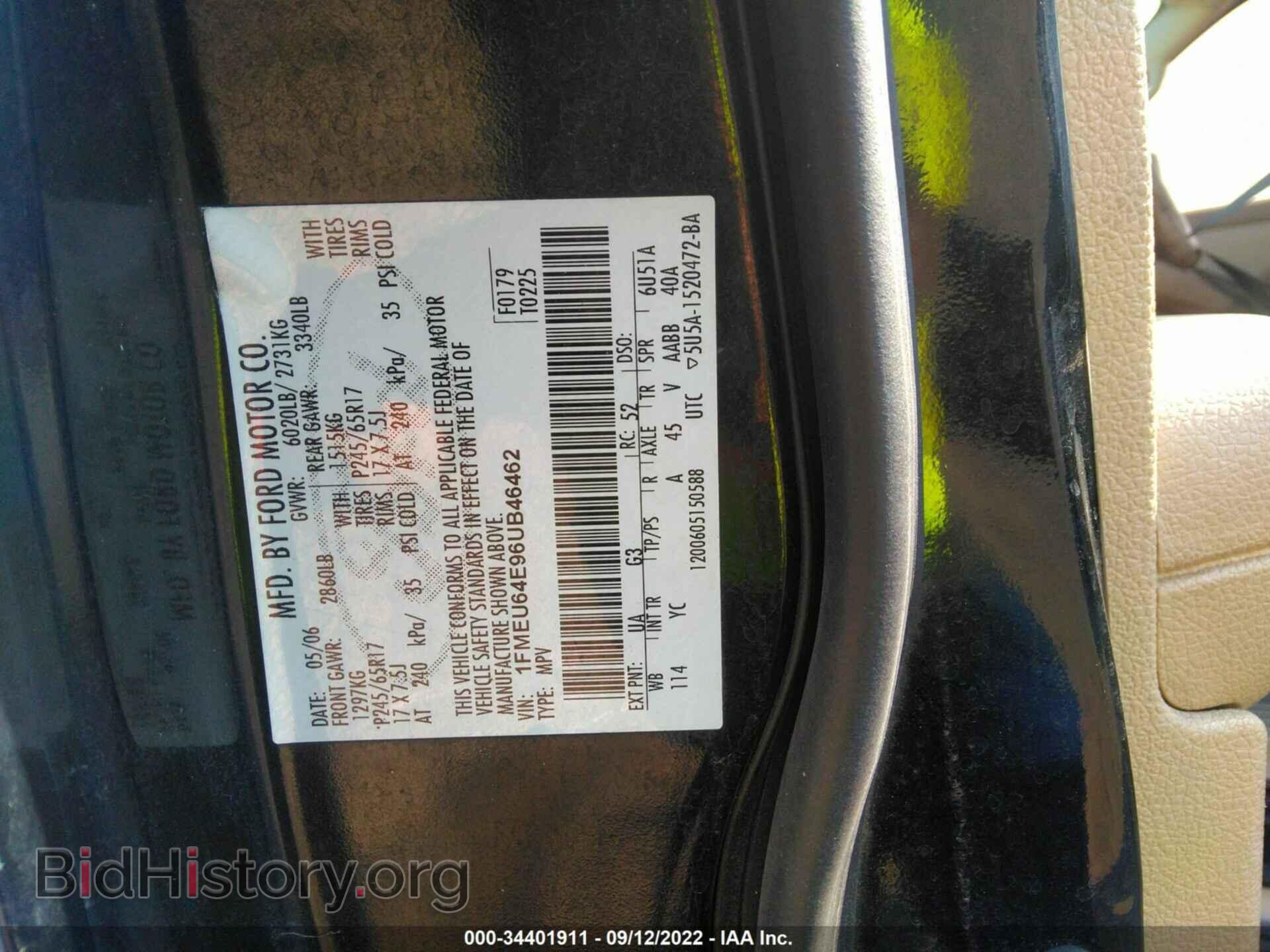 2006 FORD EXPLORER - VIN: 1FMEU64E96UB46462 - Фото 9