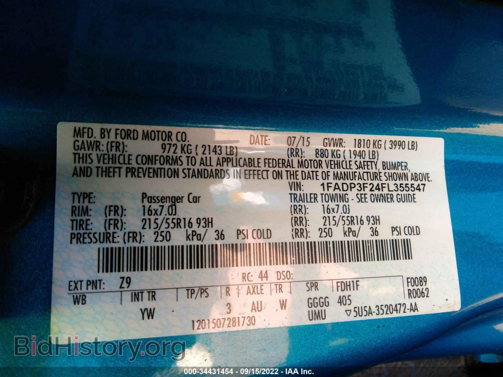 2015 FORD FOCUS - VIN: 1FADP3F24FL355547 - Фото 9