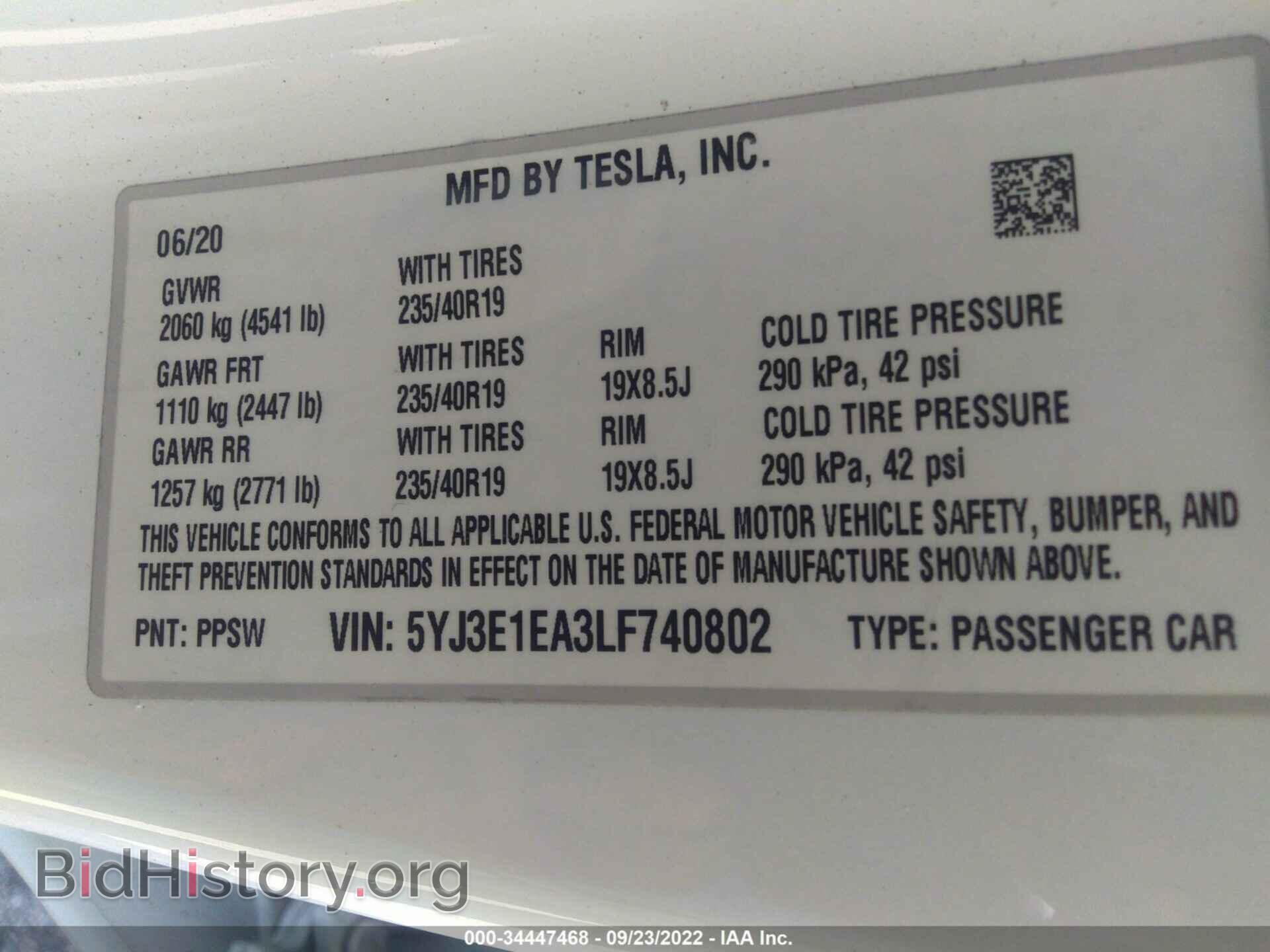 2020 TESLA MODEL 3 - VIN: 5YJ3E1EA3LF740802 - Photo 9