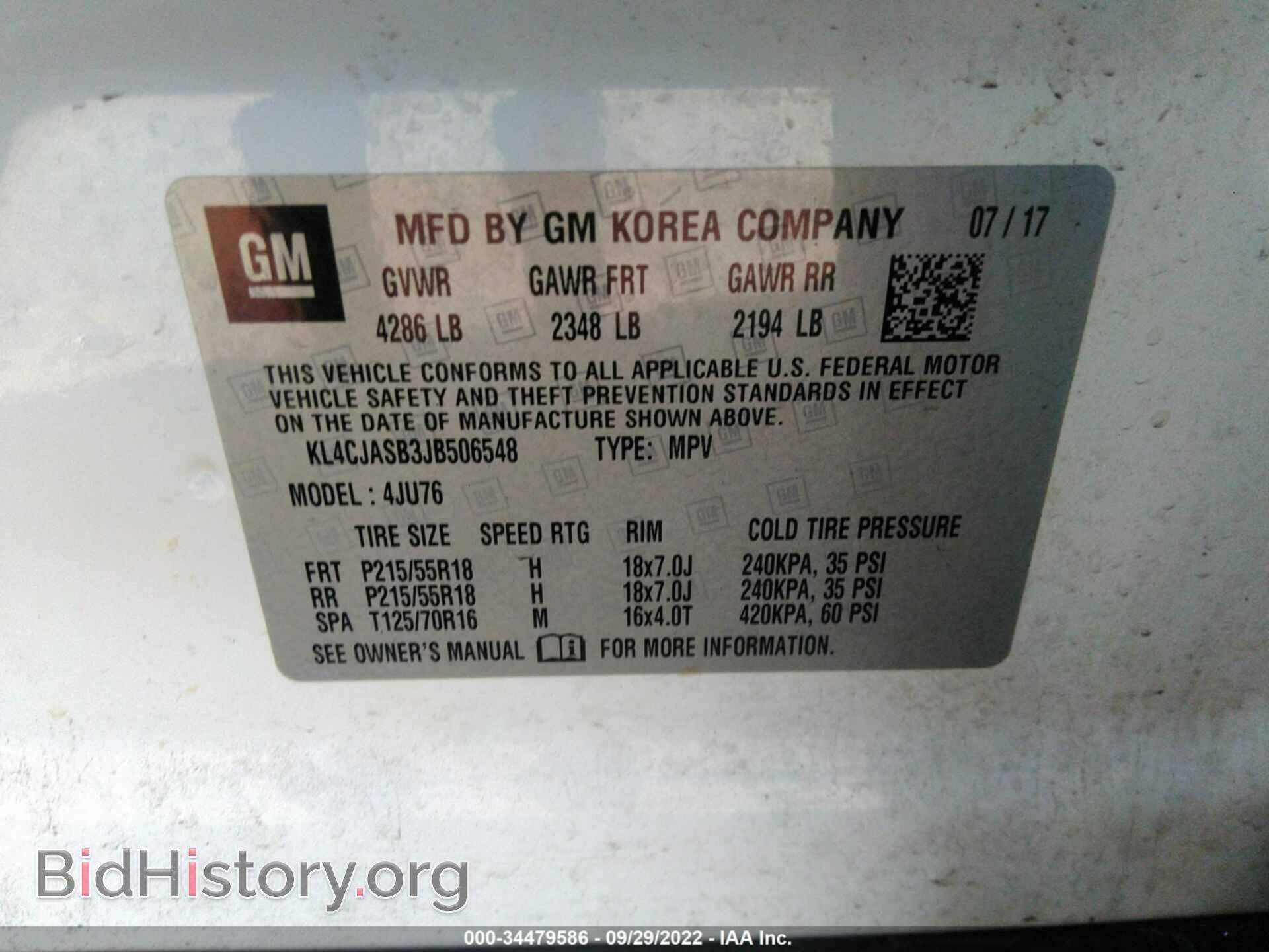 2018 BUICK ENCORE - VIN: KL4CJASB3JB506548 - Photo 9