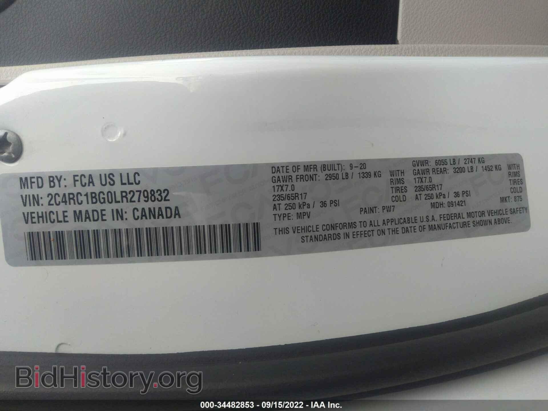 2020 CHRYSLER PACIFICA - VIN: 2C4RC1BG0LR279832 - Фото 9
