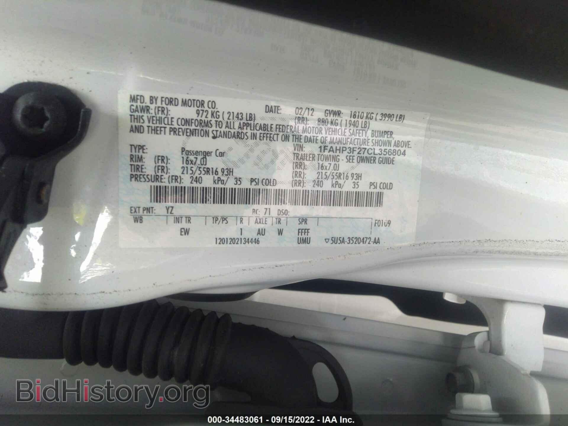 2012 FORD FOCUS - VIN: 1FAHP3F27CL356804 - Photo 9