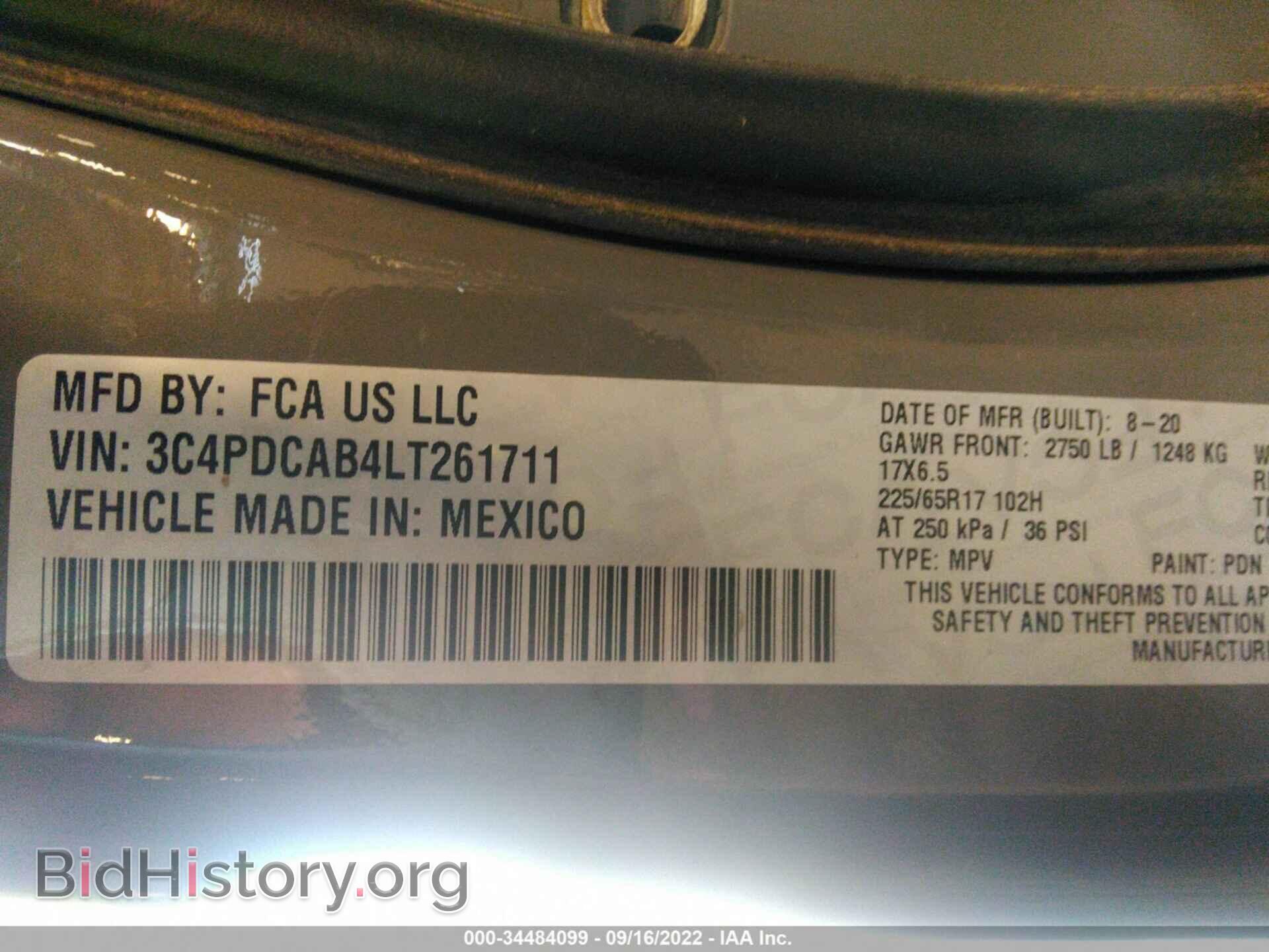 2020 DODGE JOURNEY - VIN: 3C4PDCAB4LT261711 - Фото 9