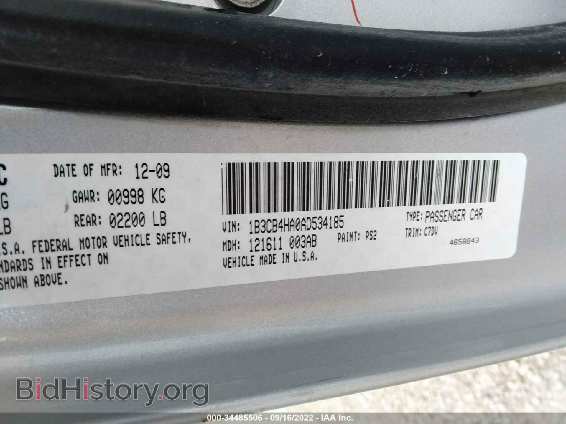 2010 DODGE CALIBER - VIN: 1B3CB4HA0AD534185 - Фото 9