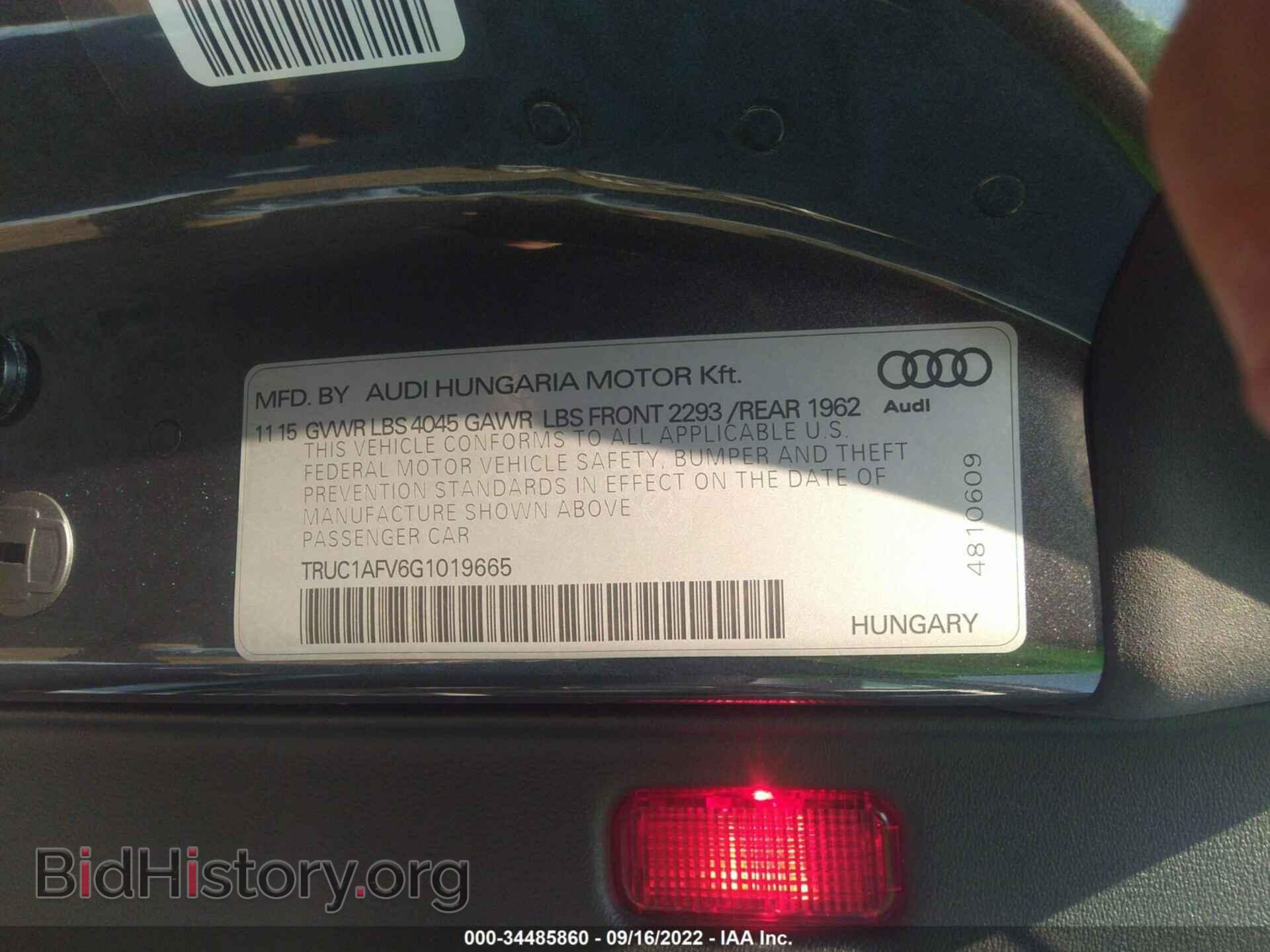 2016 AUDI TTS - VIN: TRUC1AFV6G1019665 - Фото 9