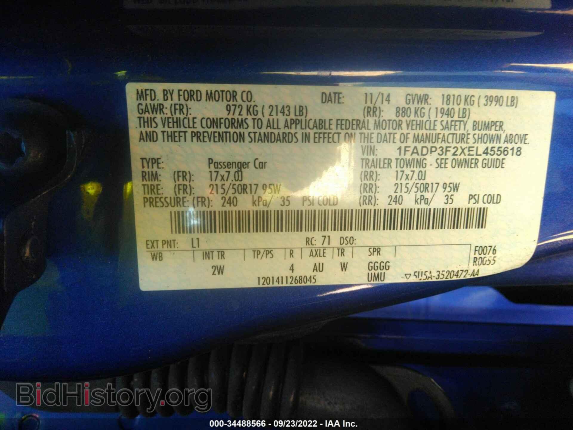 2014 FORD FOCUS - VIN: 1FADP3F2XEL455618 - Photo 9