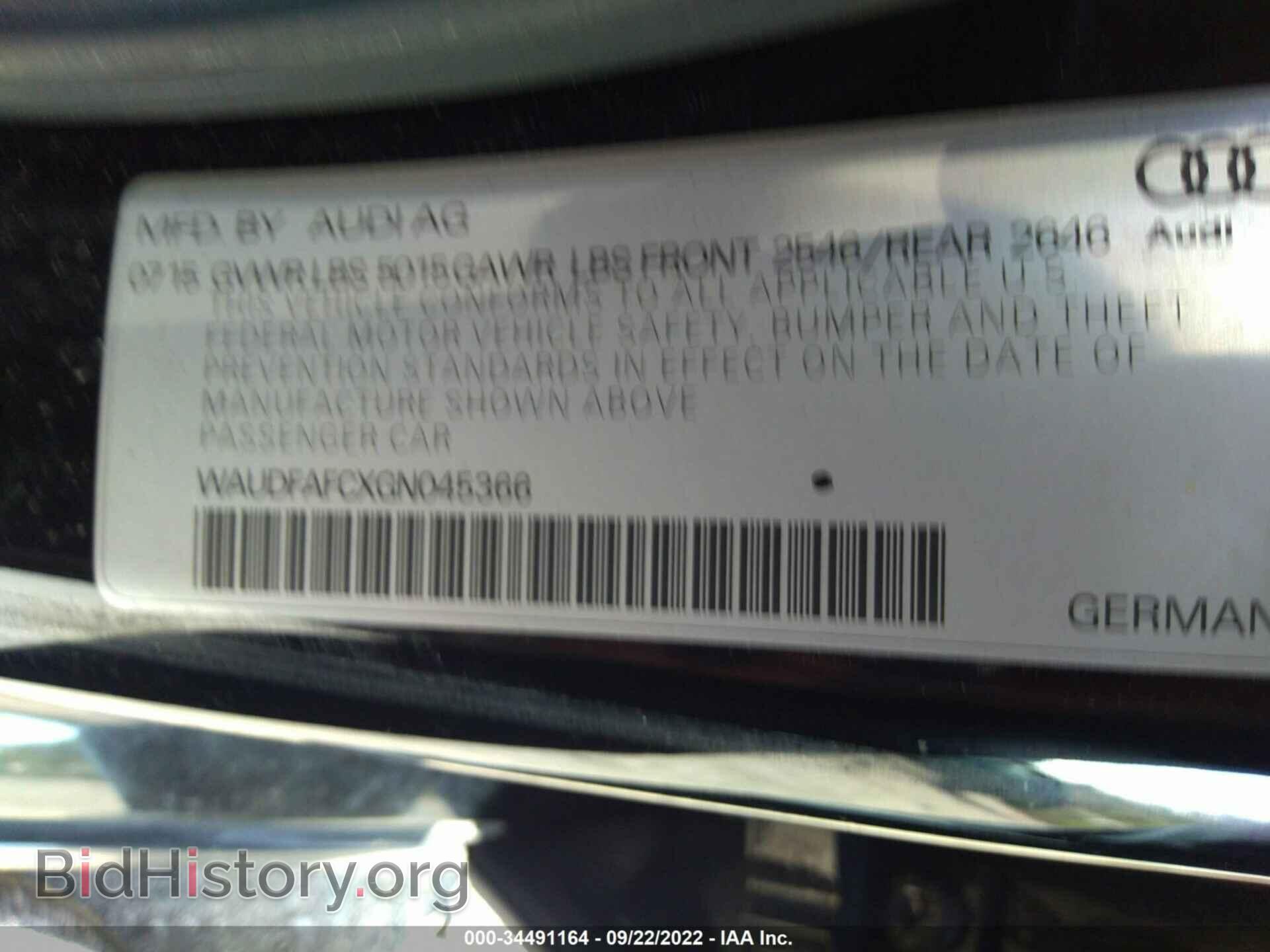 2016 AUDI A6 - VIN: WAUDFAFCXGN045366 - Фото 9