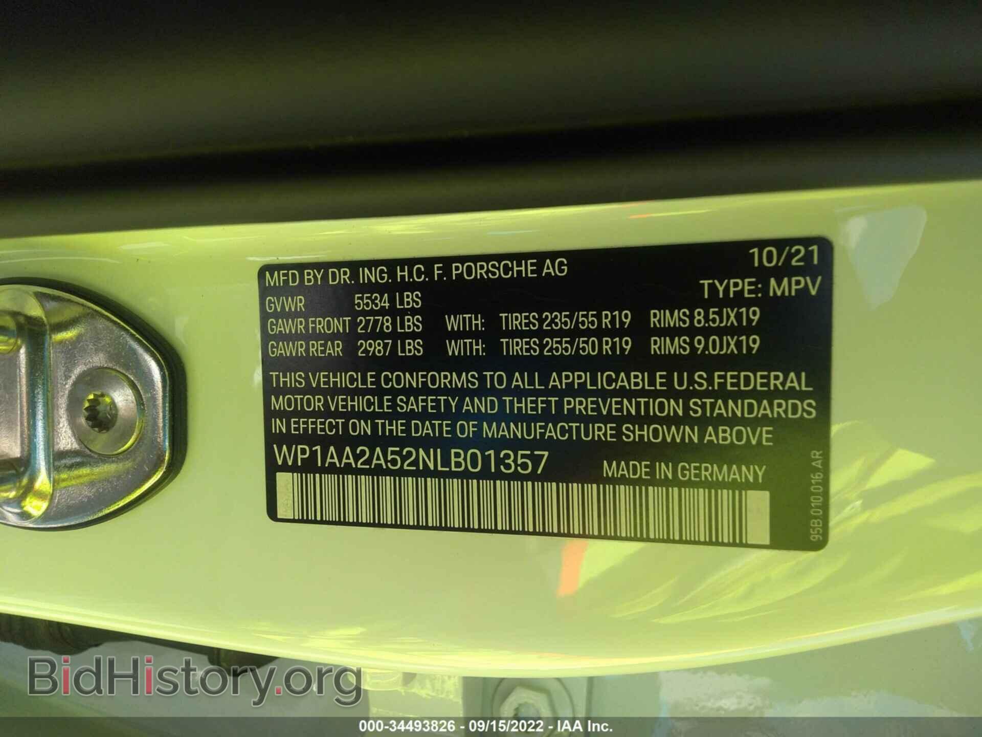 2022 PORSCHE MACAN - VIN: WP1AA2A52NLB01357 - Фото 9
