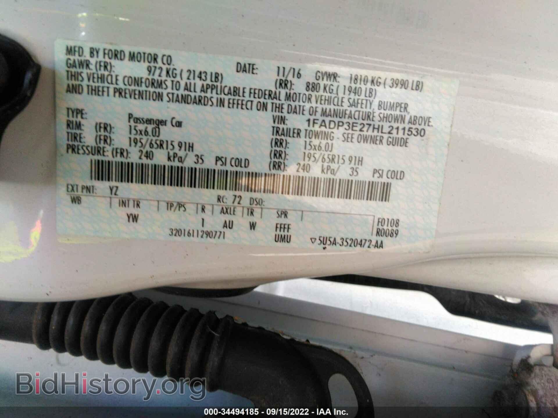 2017 FORD FOCUS - VIN: 1FADP3E27HL211530 - Фото 9