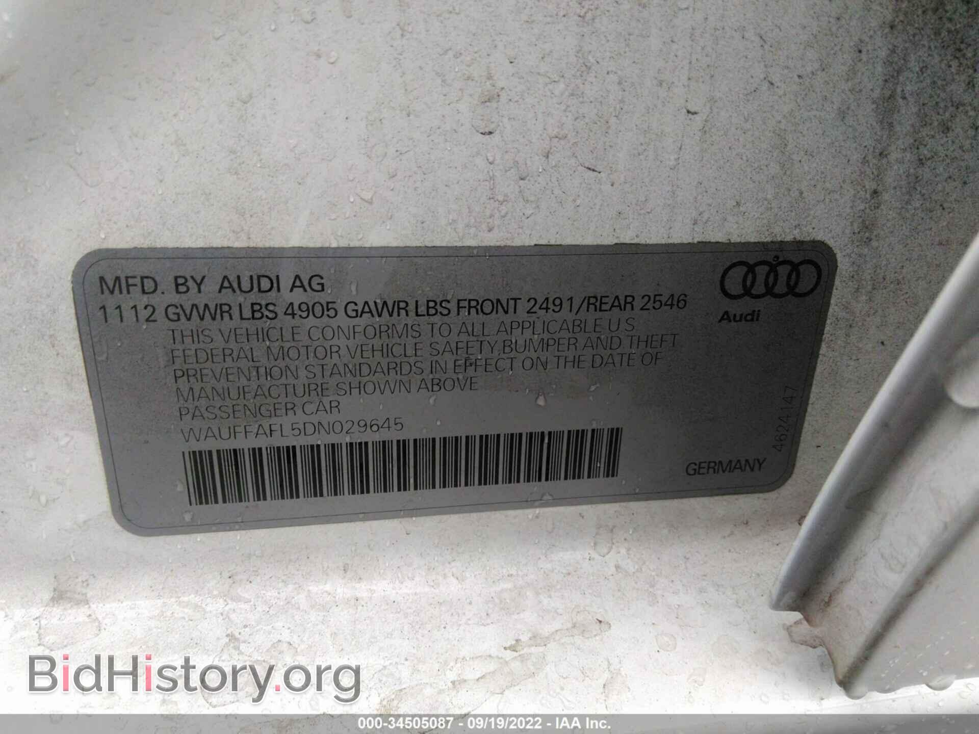 2013 AUDI A4 - VIN: WAUFFAFL5DN029645 - Фото 9