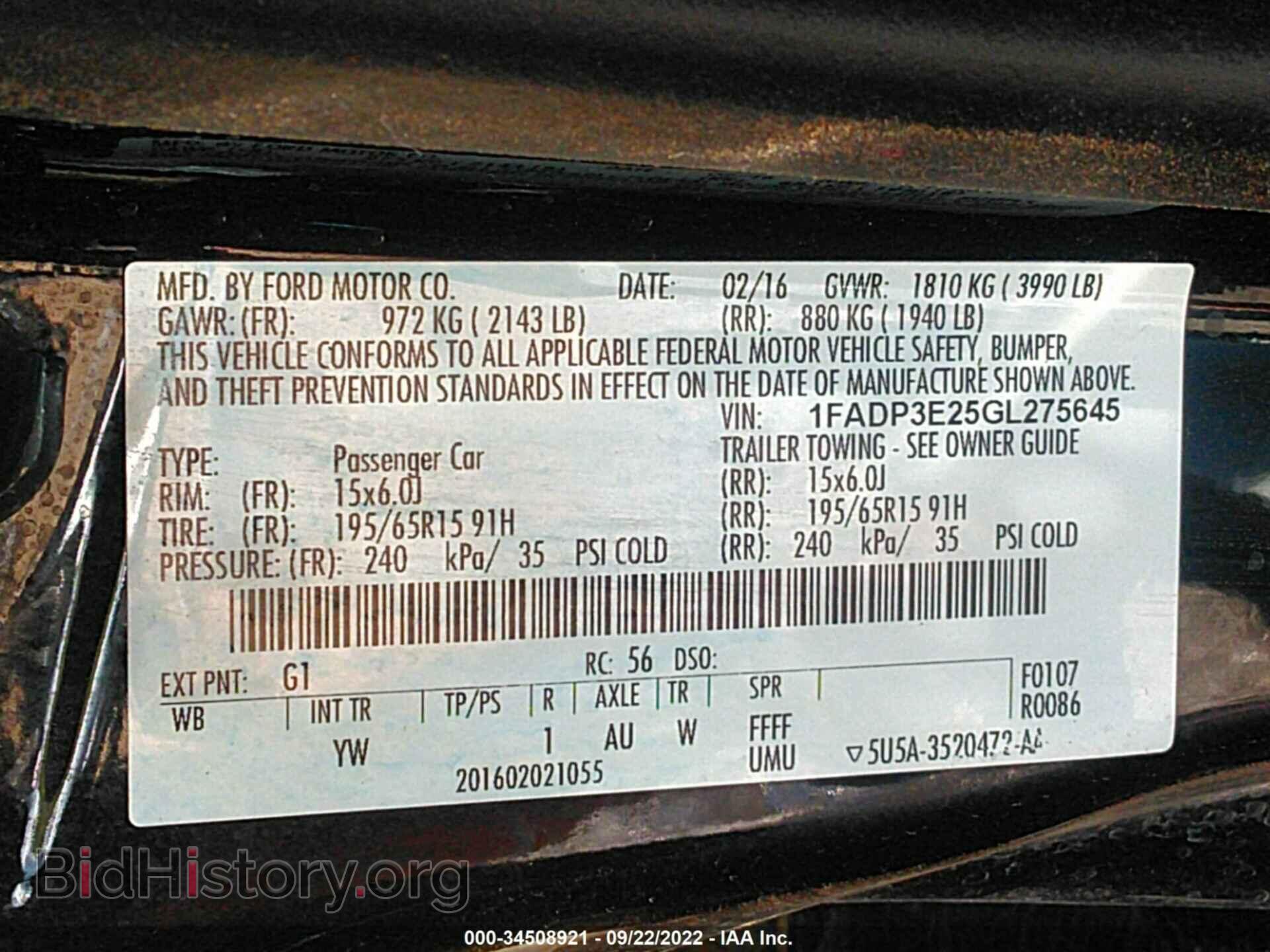 2016 FORD FOCUS - VIN: 1FADP3E25GL275645 - Photo 9