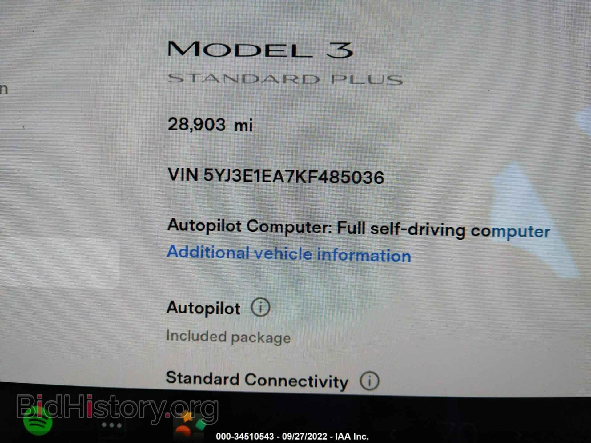 2019 TESLA MODEL 3 - VIN: 5YJ3E1EA7KF485036 - Фото 7