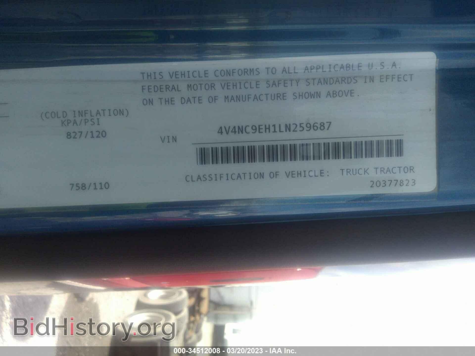 2020 VOLVO VNL - VIN: 4V4NC9EH0LN238507 - Фото 9