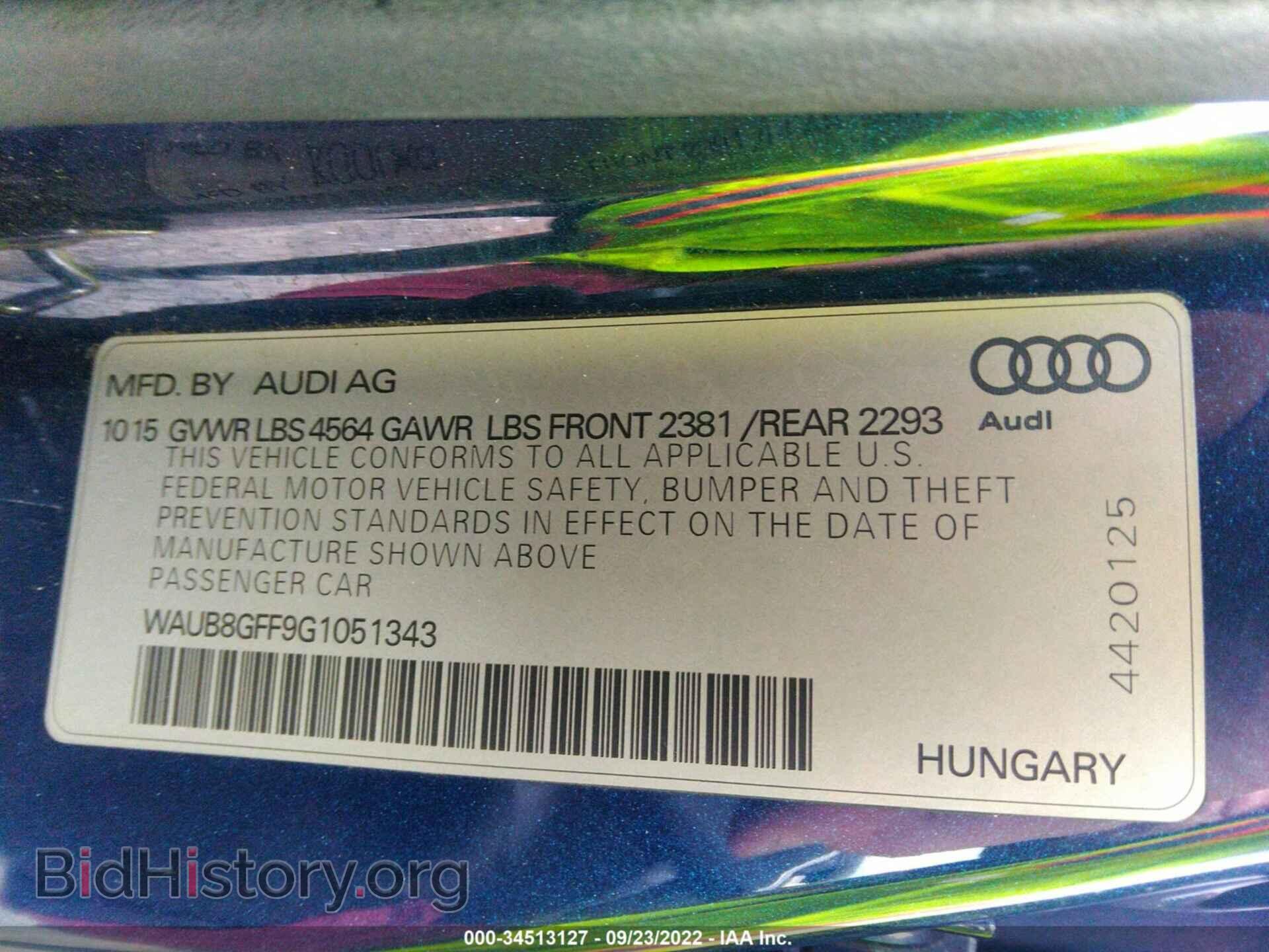2016 AUDI A3 - VIN: WAUB8GFF9G1051343 - Фото 9