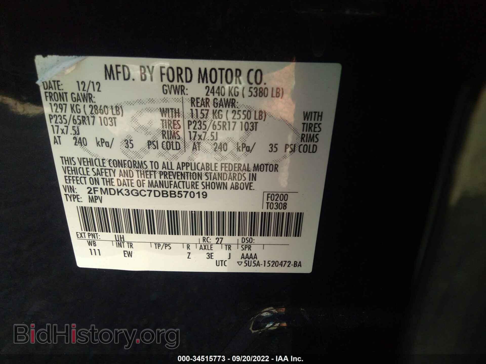 2013 FORD EDGE - VIN: 2FMDK3GC7DBB57019 - Photo 9