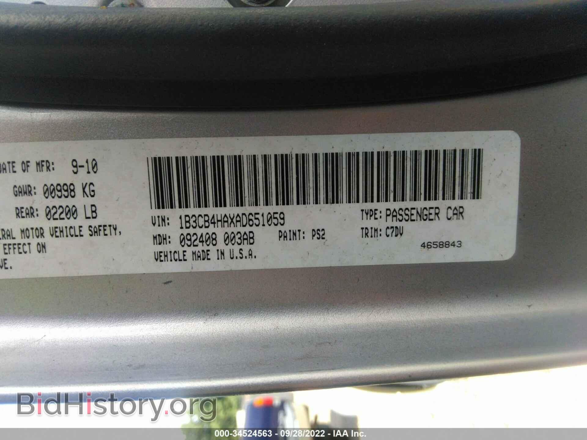 2010 DODGE CALIBER - VIN: 1B3CB4HAXAD651059 - Фото 9