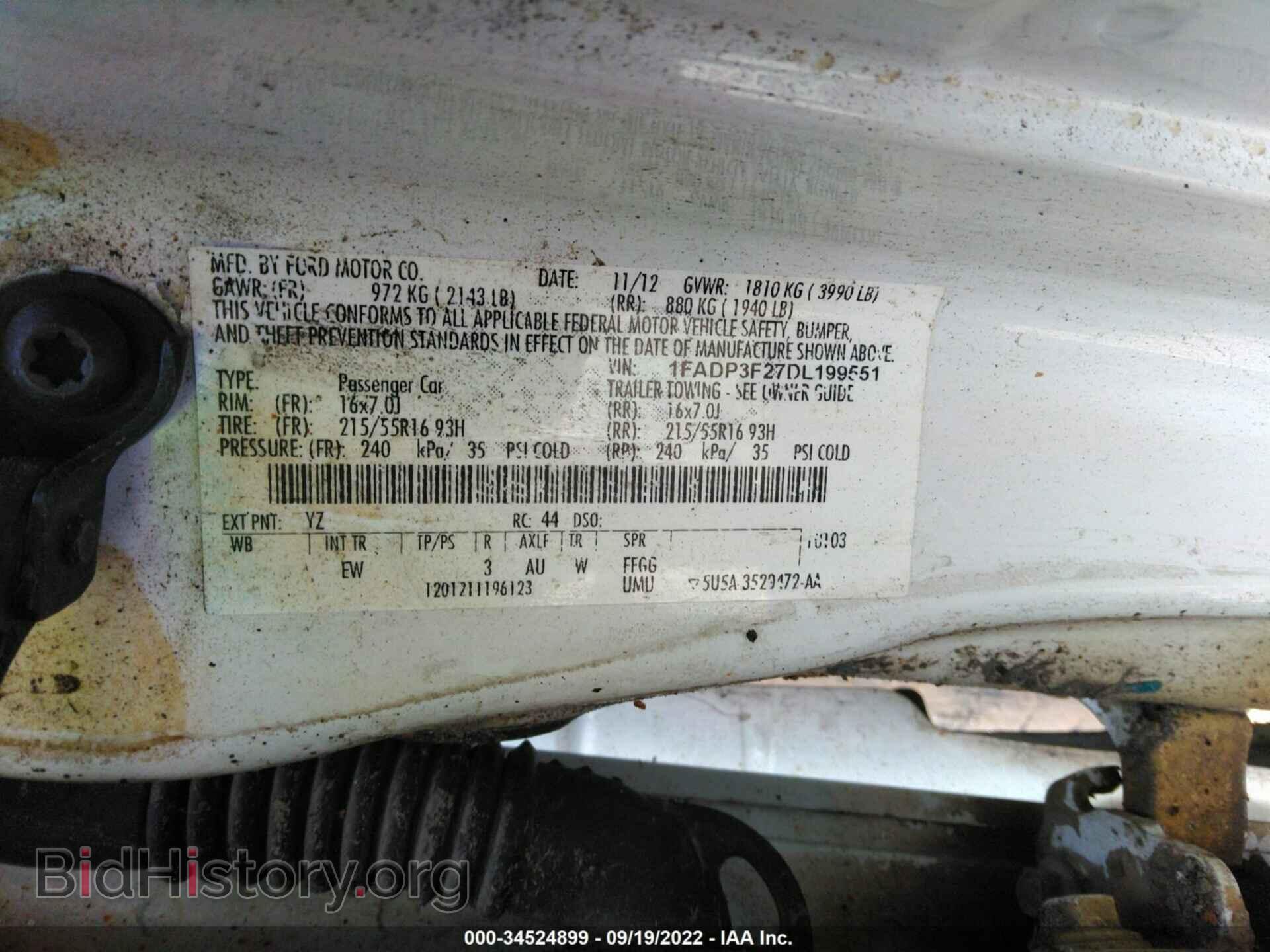 2013 FORD FOCUS - VIN: 1FADP3F27DL199551 - Photo 7
