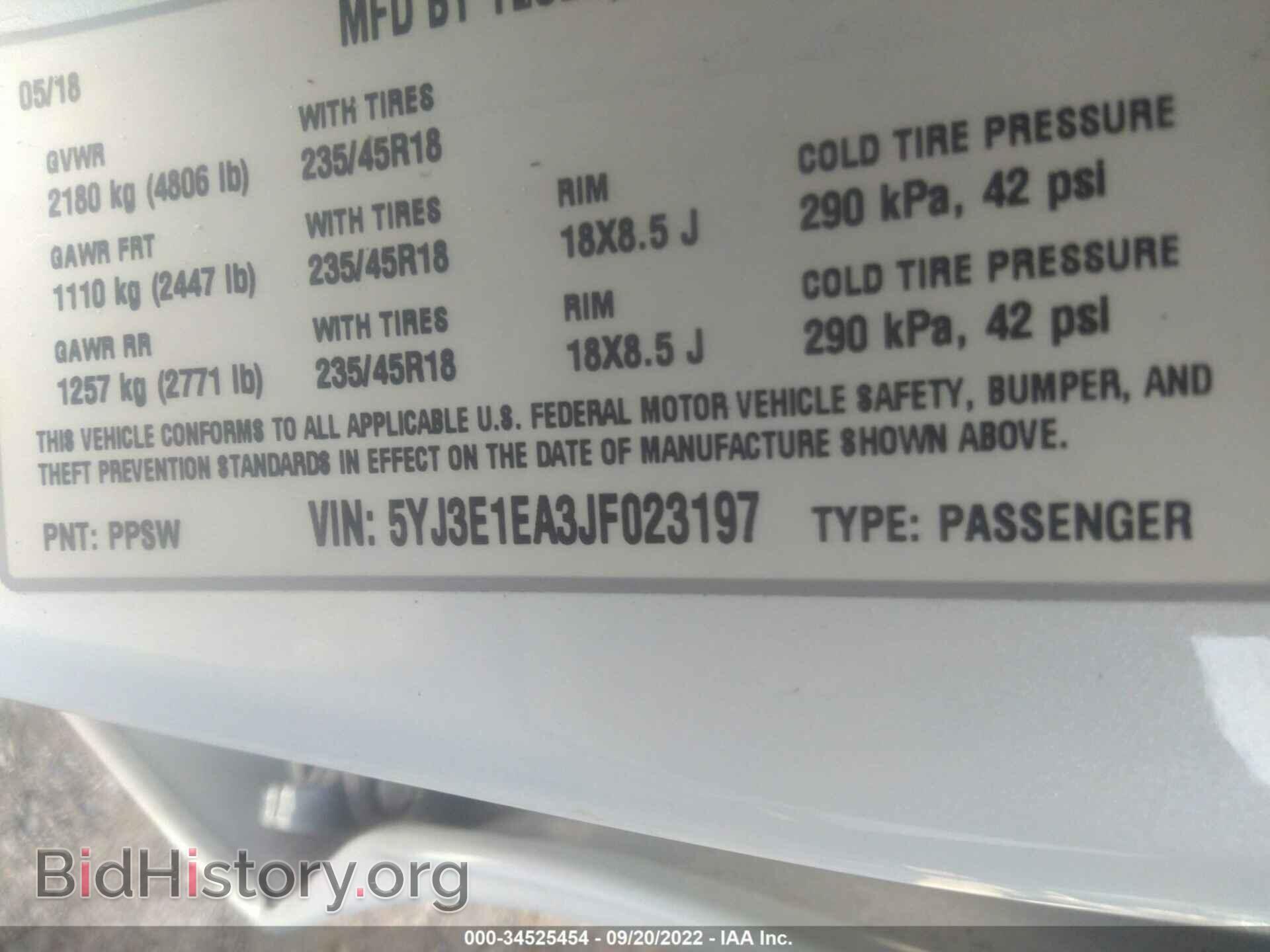 2018 TESLA MODEL 3 - VIN: 5YJ3E1EA3JF023197 - Фото 9