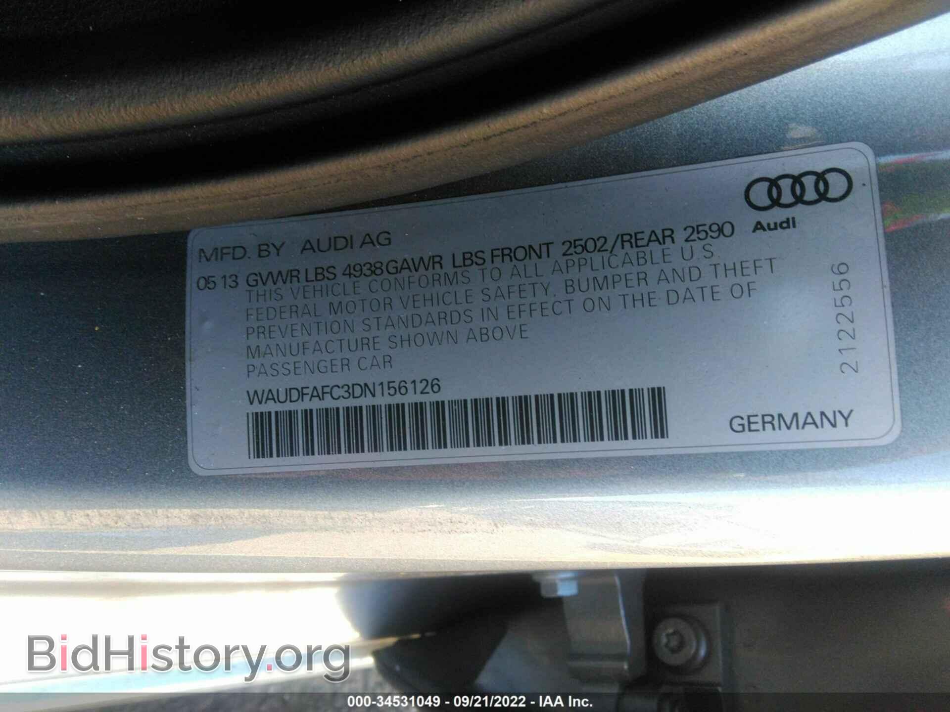 2013 AUDI A6 - VIN: WAUDFAFC3DN156126 - Фото 9