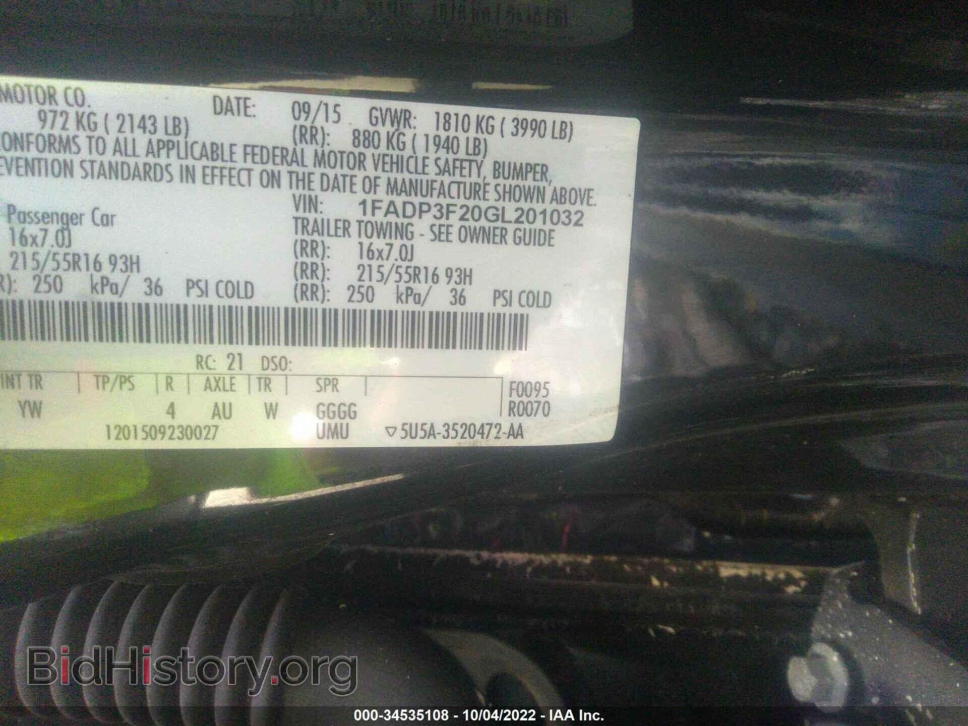 2016 FORD FOCUS - VIN: 1FADP3F20GL201032 - Photo 9
