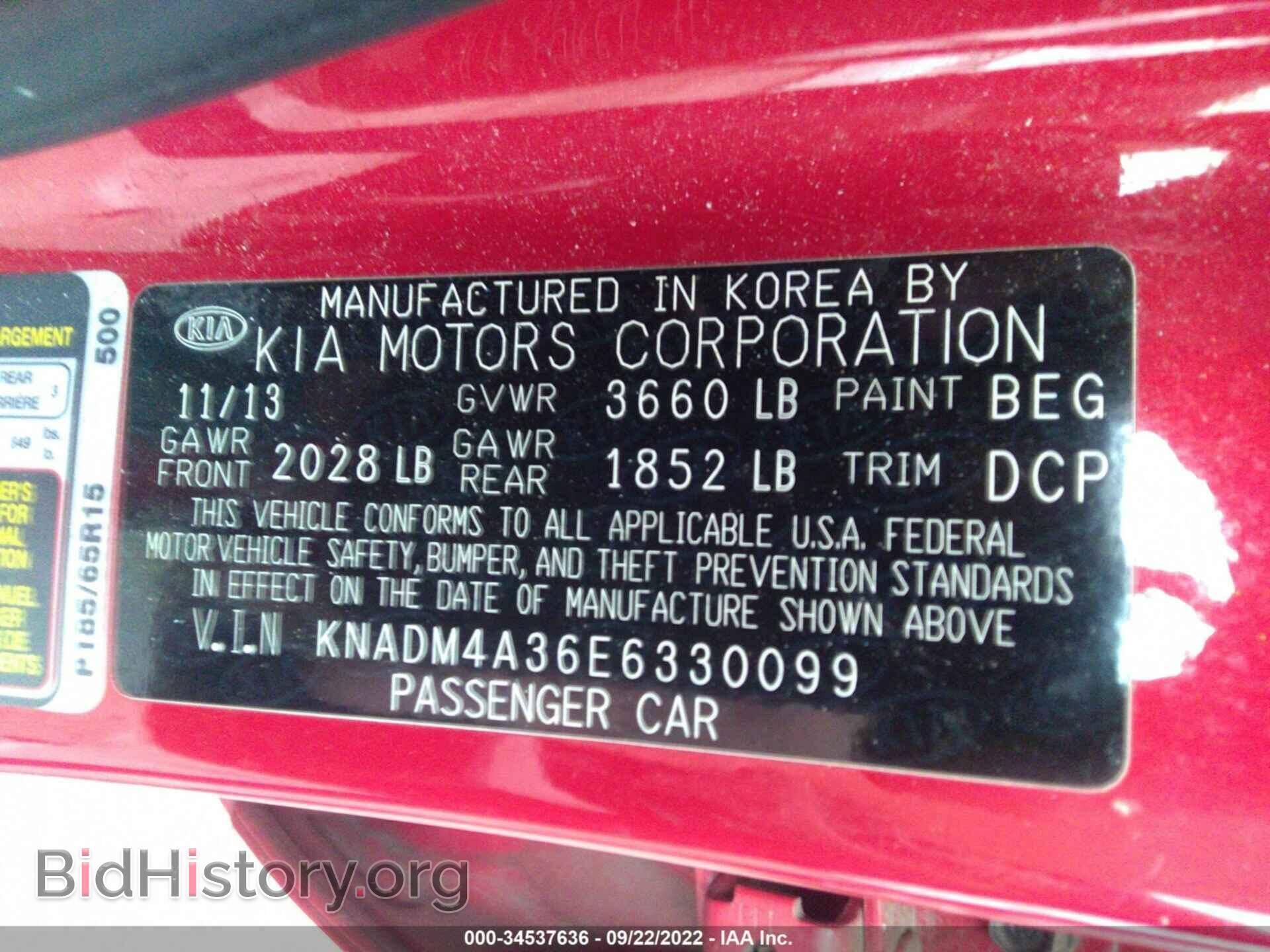 2014 KIA RIO - VIN: KNADM4A36E6330099 - Фото 9
