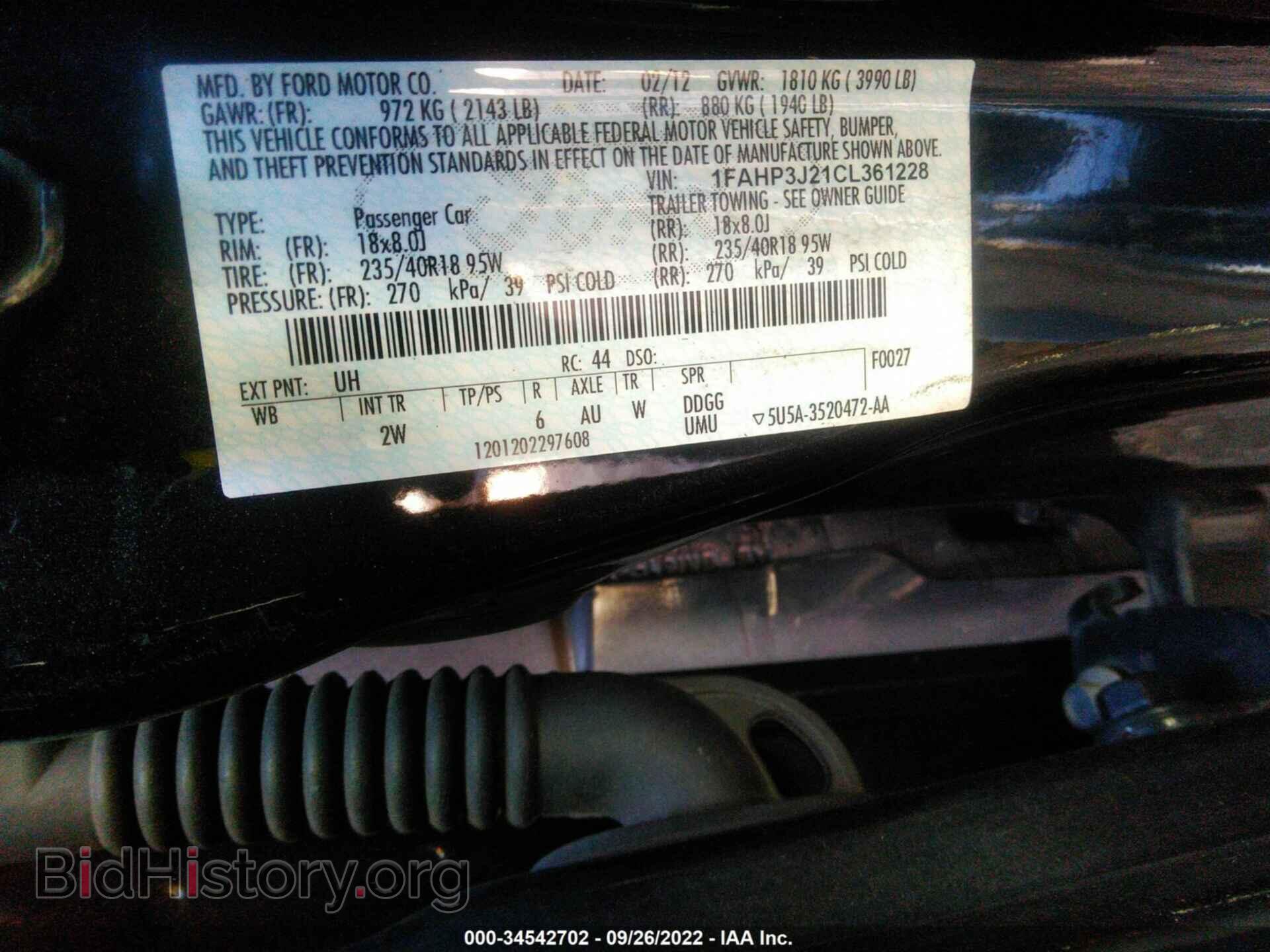 2012 FORD FOCUS - VIN: 1FAHP3J21CL361228 - Фото 9
