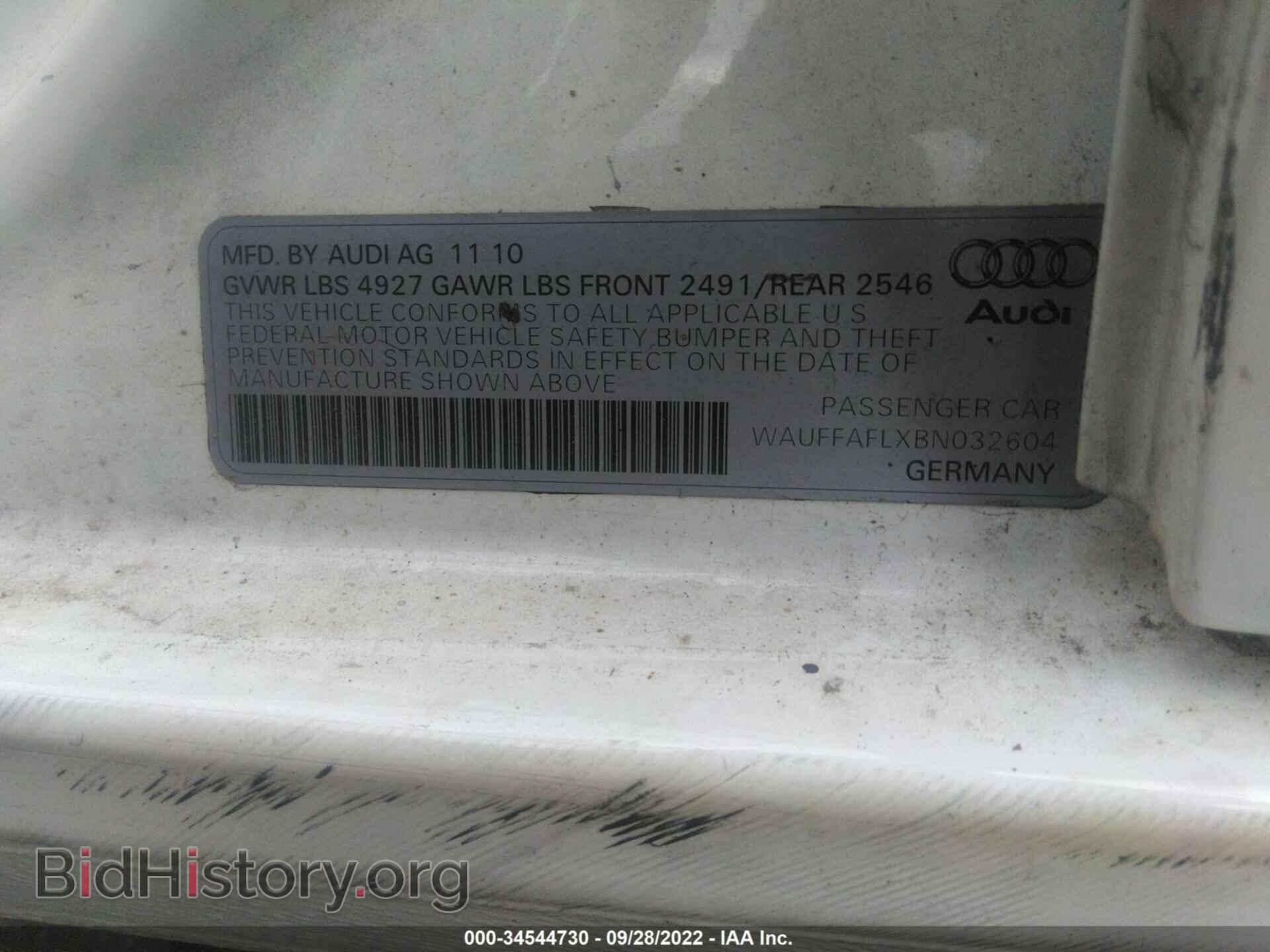 2011 AUDI A4 - VIN: WAUFFAFLXBN032604 - Фото 9