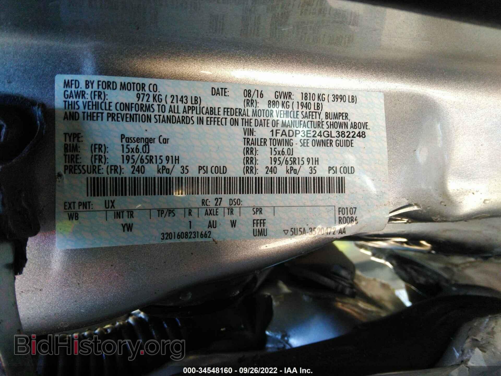 2016 FORD FOCUS - VIN: 1FADP3E24GL382248 - Фото 9