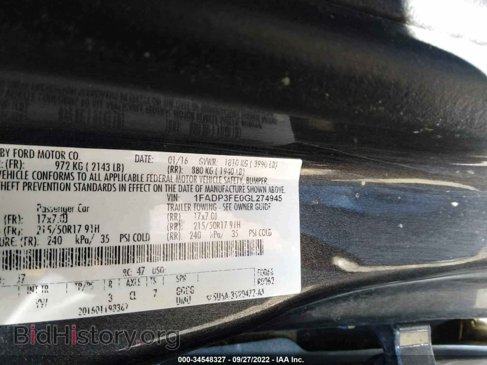 2016 FORD FOCUS - VIN: 1FADP3FE0GL274945 - Photo 9