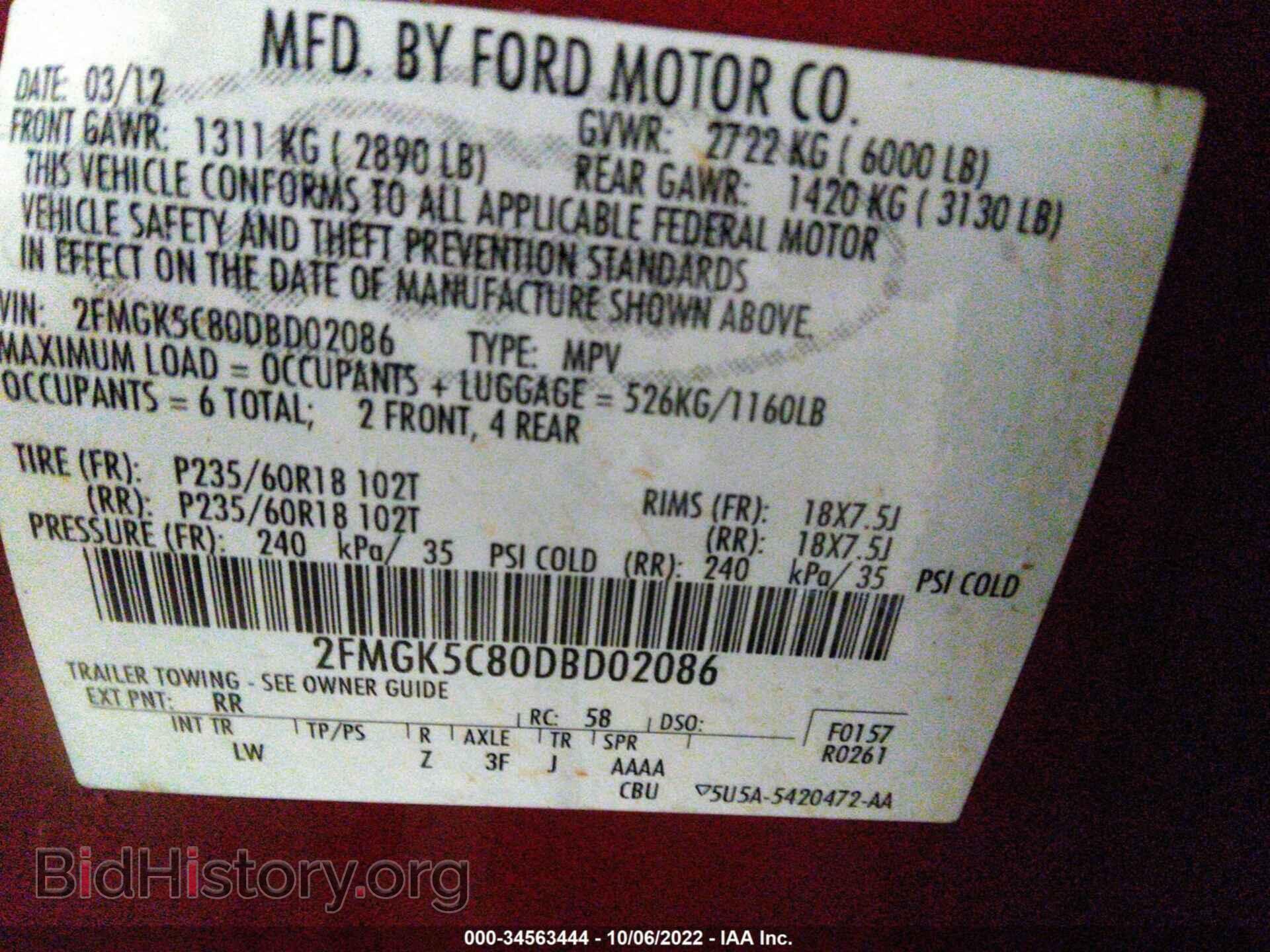 2013 FORD FLEX - VIN: 2FMGK5C80DBD02086 - Фото 9