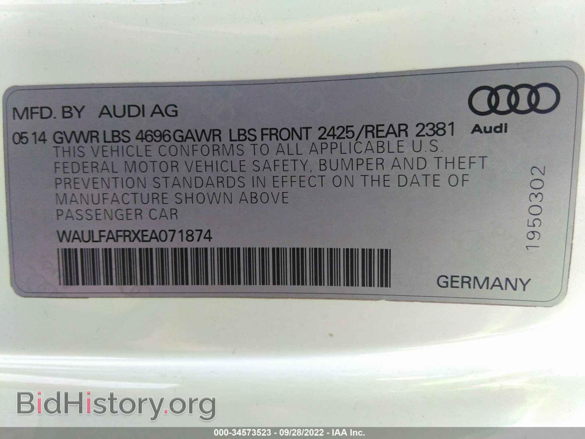 2014 AUDI A5 - VIN: WAULFAFRXEA071874 - Photo 9