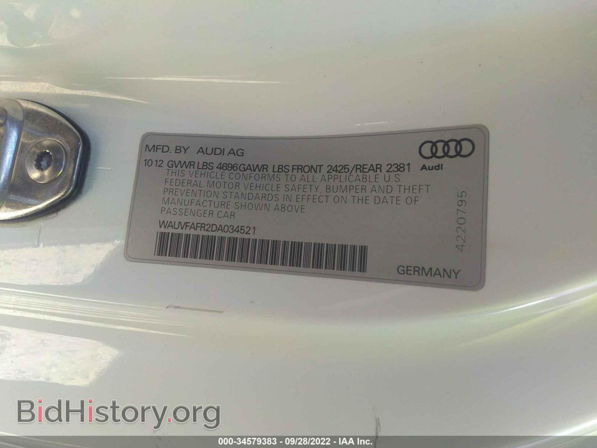 2013 AUDI A5 - VIN: WAUVFAFR2DA034521 - Photo 9