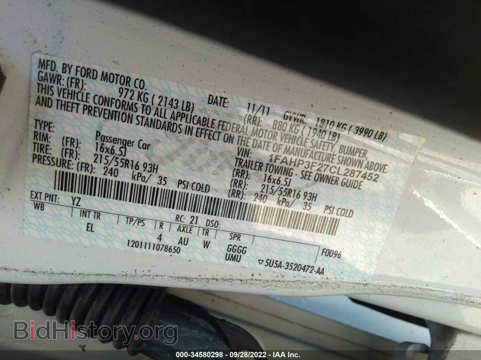 2012 FORD FOCUS - VIN: 1FAHP3F27CL287452 - Photo 9