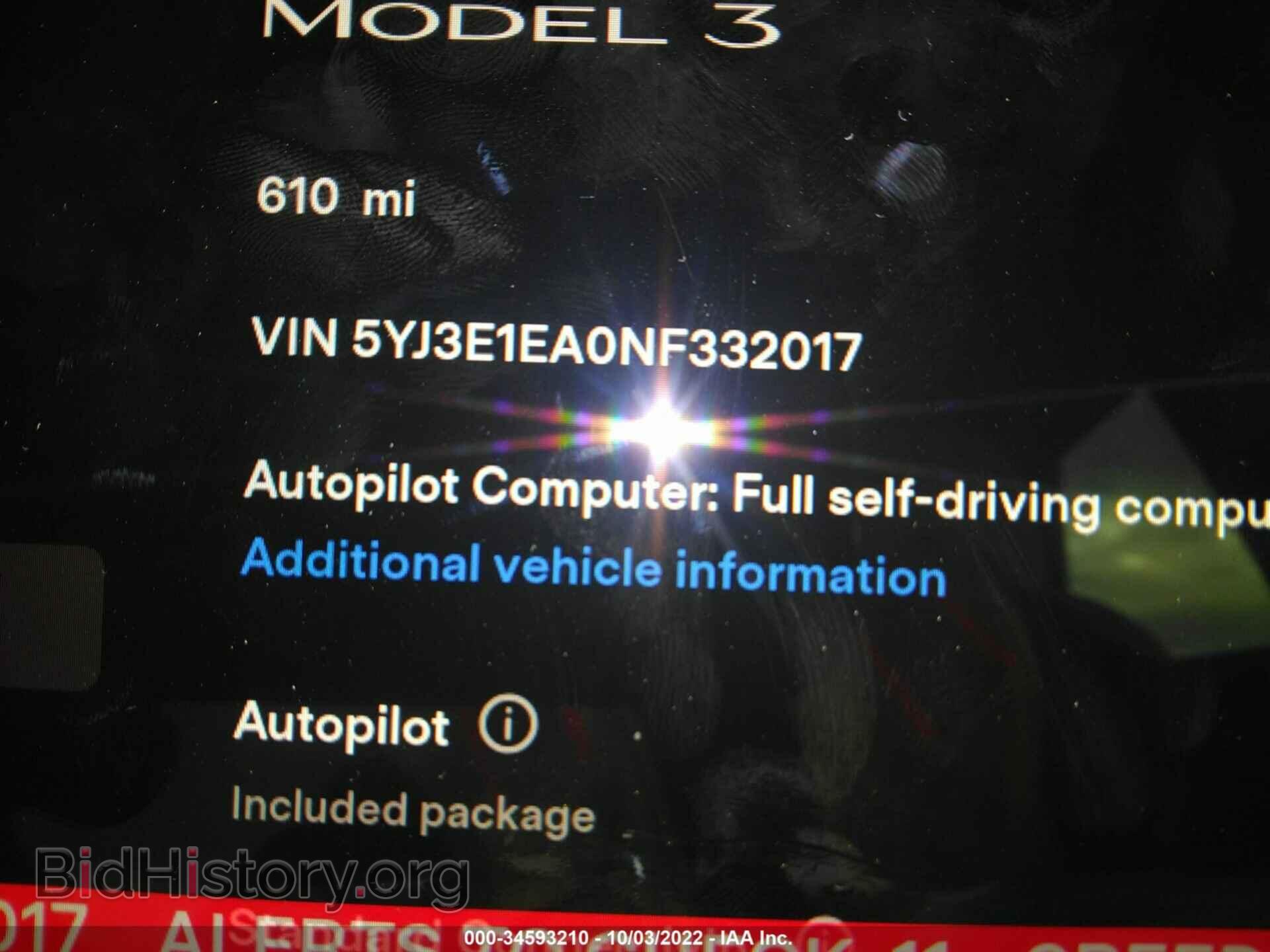 2022 TESLA MODEL 3 - VIN: 5YJ3E1EA0NF332017 - Фото 7