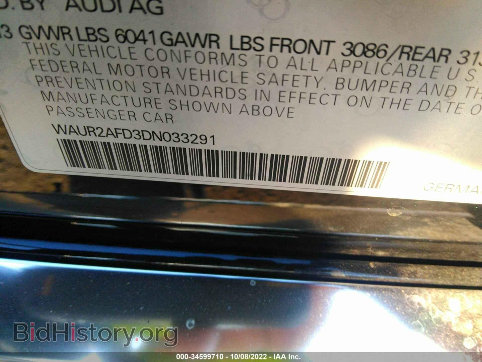 2013 AUDI A8 L - VIN: WAUR2AFD3DN033291 - Photo 9