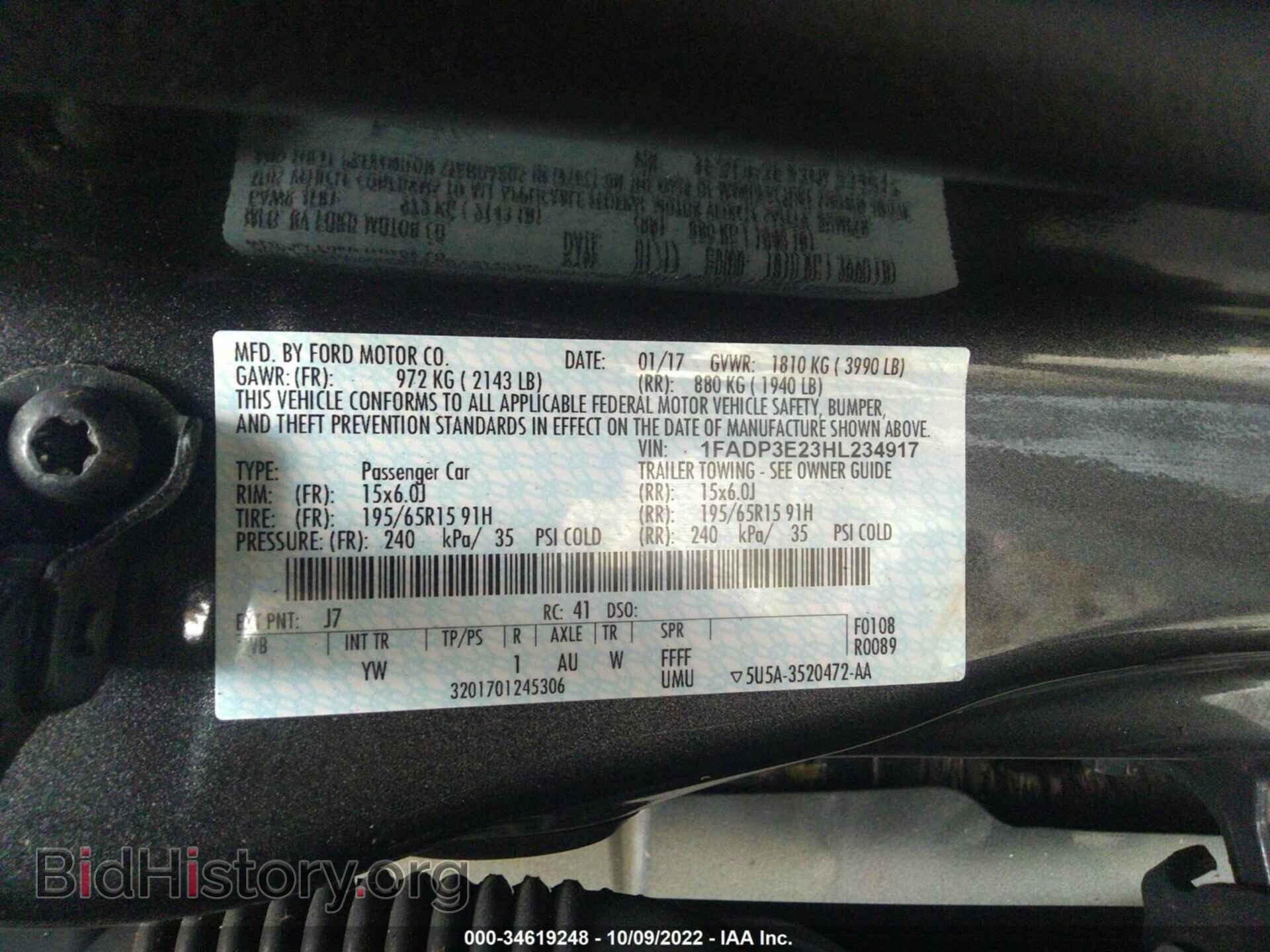 2017 FORD FOCUS - VIN: 1FADP3E23HL234917 - Photo 9