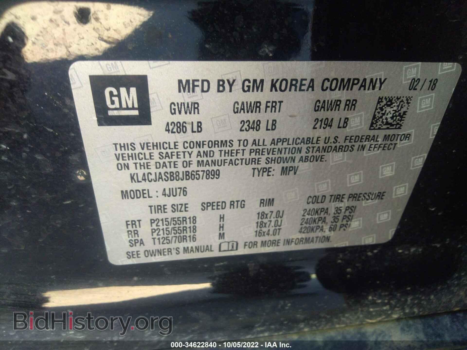 2018 BUICK ENCORE - VIN: KL4CJASB8JB657899 - Фото 9