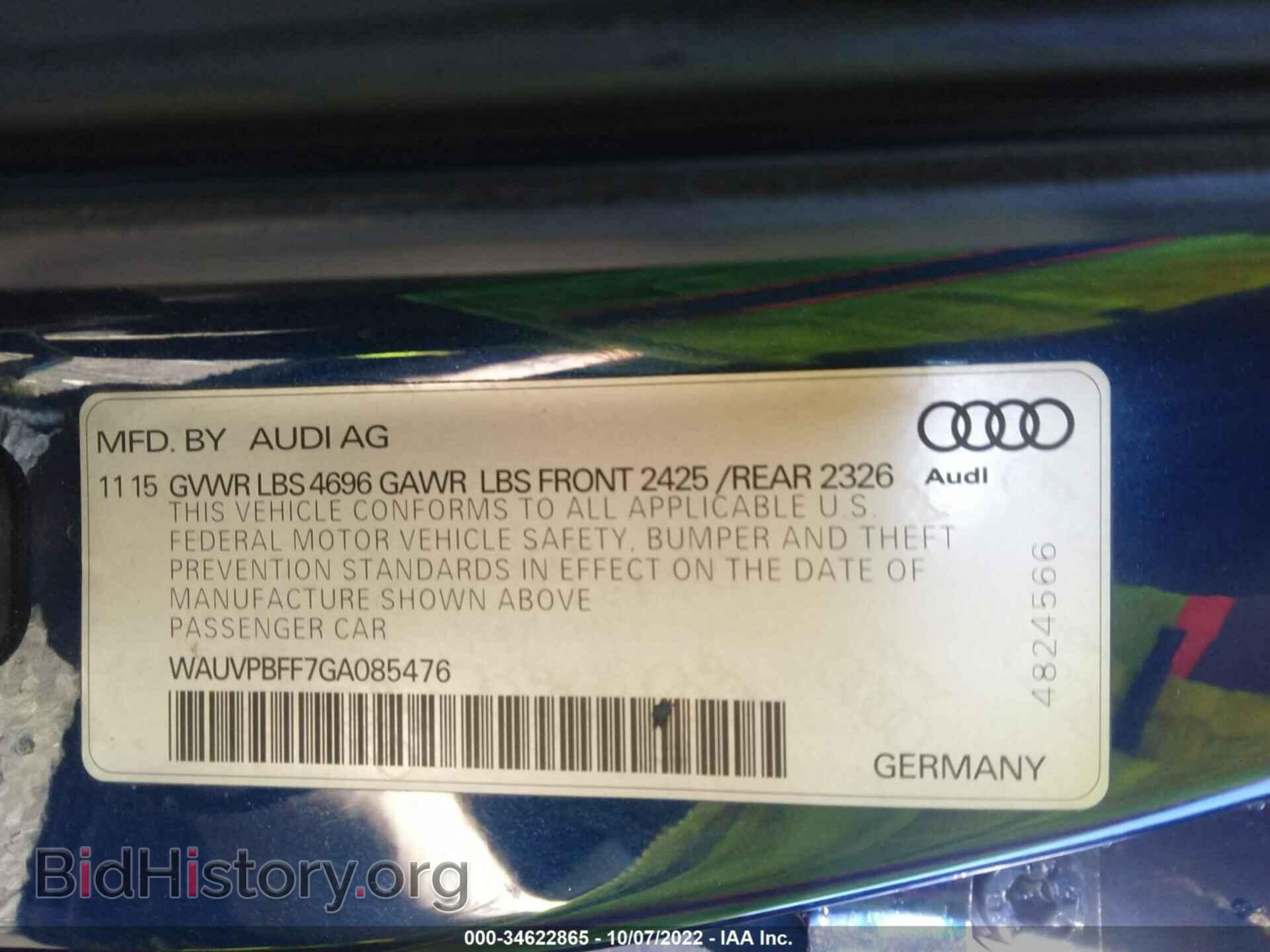 2016 AUDI A3 E-TRON - VIN: WAUVPBFF7GA085476 - Фото 9