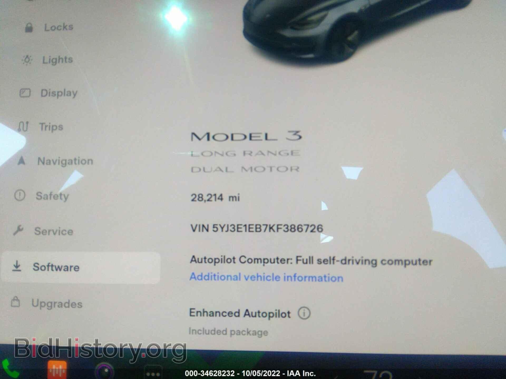 2019 TESLA MODEL 3 - VIN: 5YJ3E1EB7KF386726 - Фото 7