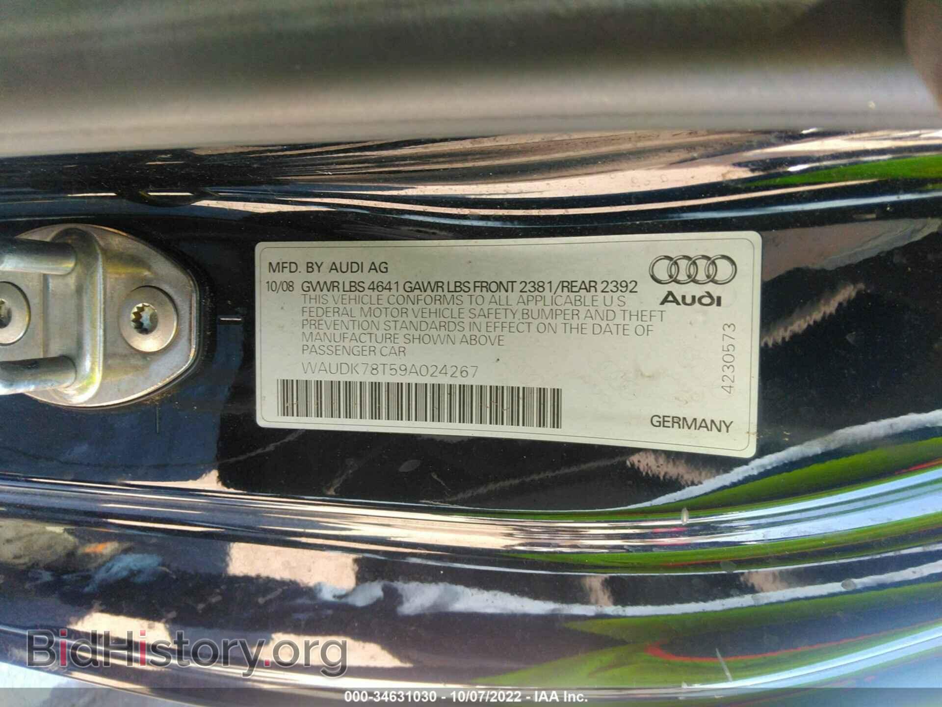 2009 AUDI A5 - VIN: WAUDK78T59A024267 - Photo 9