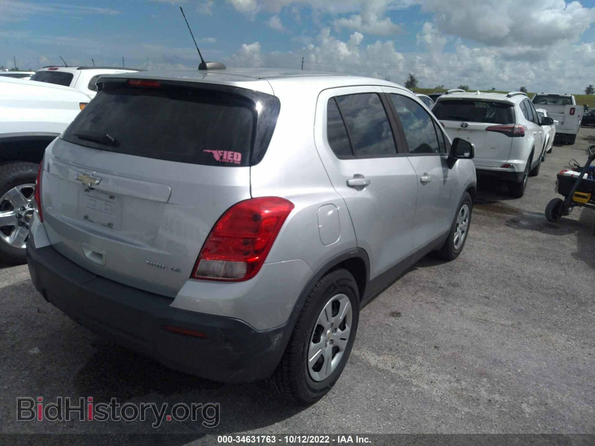 2016 CHEVROLET TRAX - VIN: 3GNCJKSB0GL273190 - Фото 4