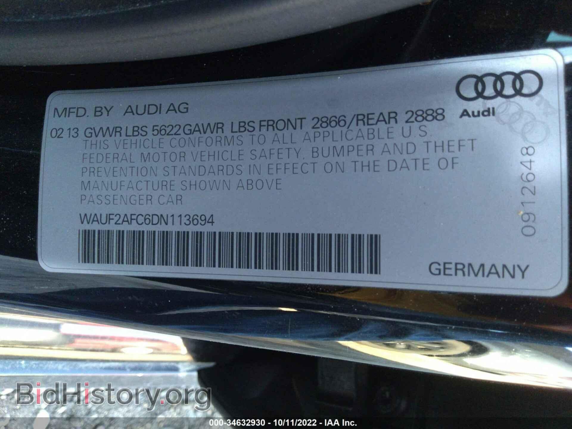 2013 AUDI S6 - VIN: WAUF2AFC6DN113694 - Фото 9