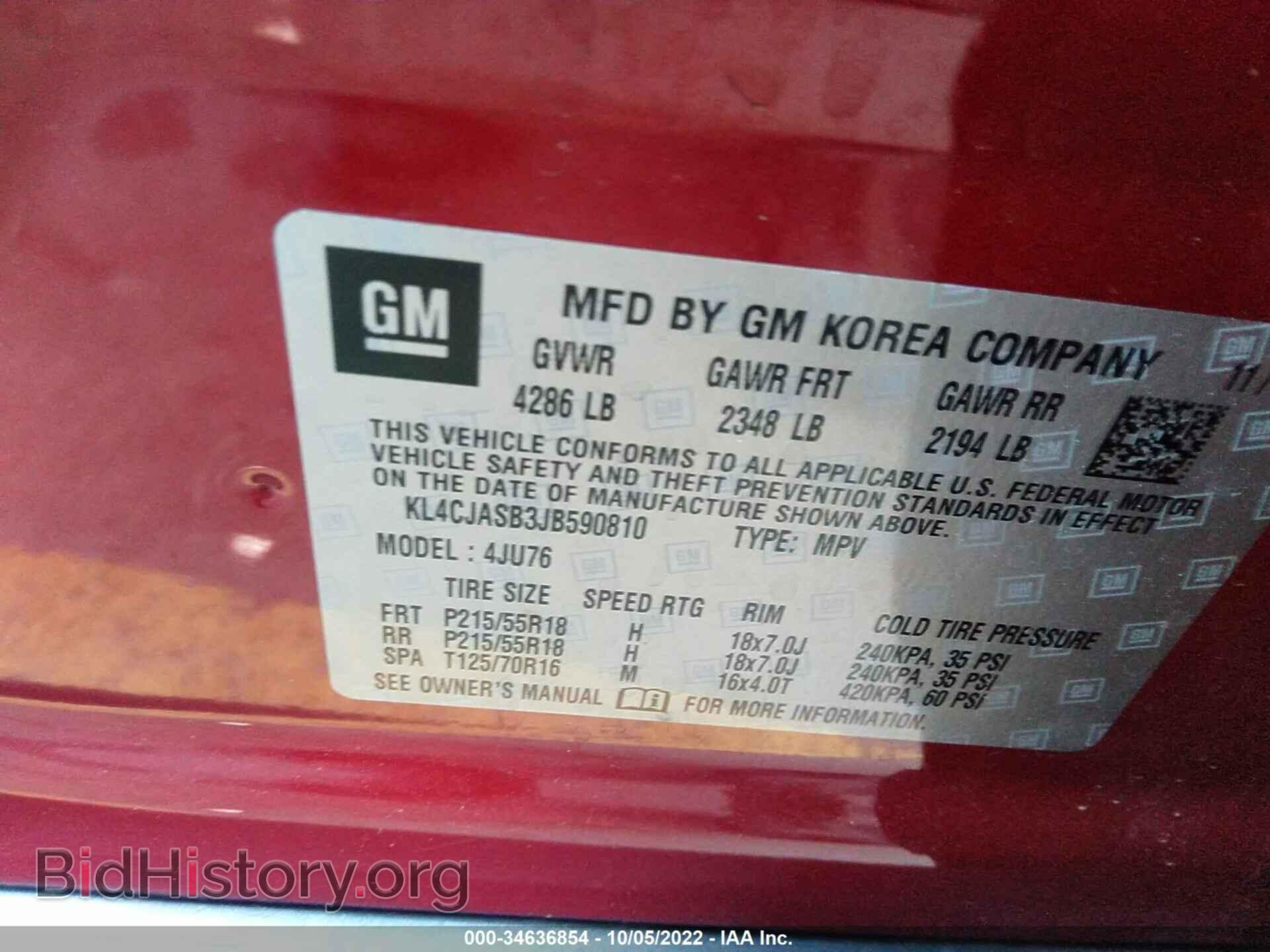 2018 BUICK ENCORE - VIN: KL4CJASB3JB590810 - Photo 9