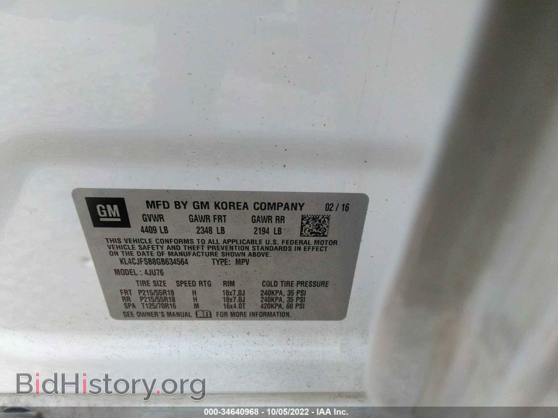 2016 BUICK ENCORE - VIN: KL4CJFSB8GB634564 - Photo 9