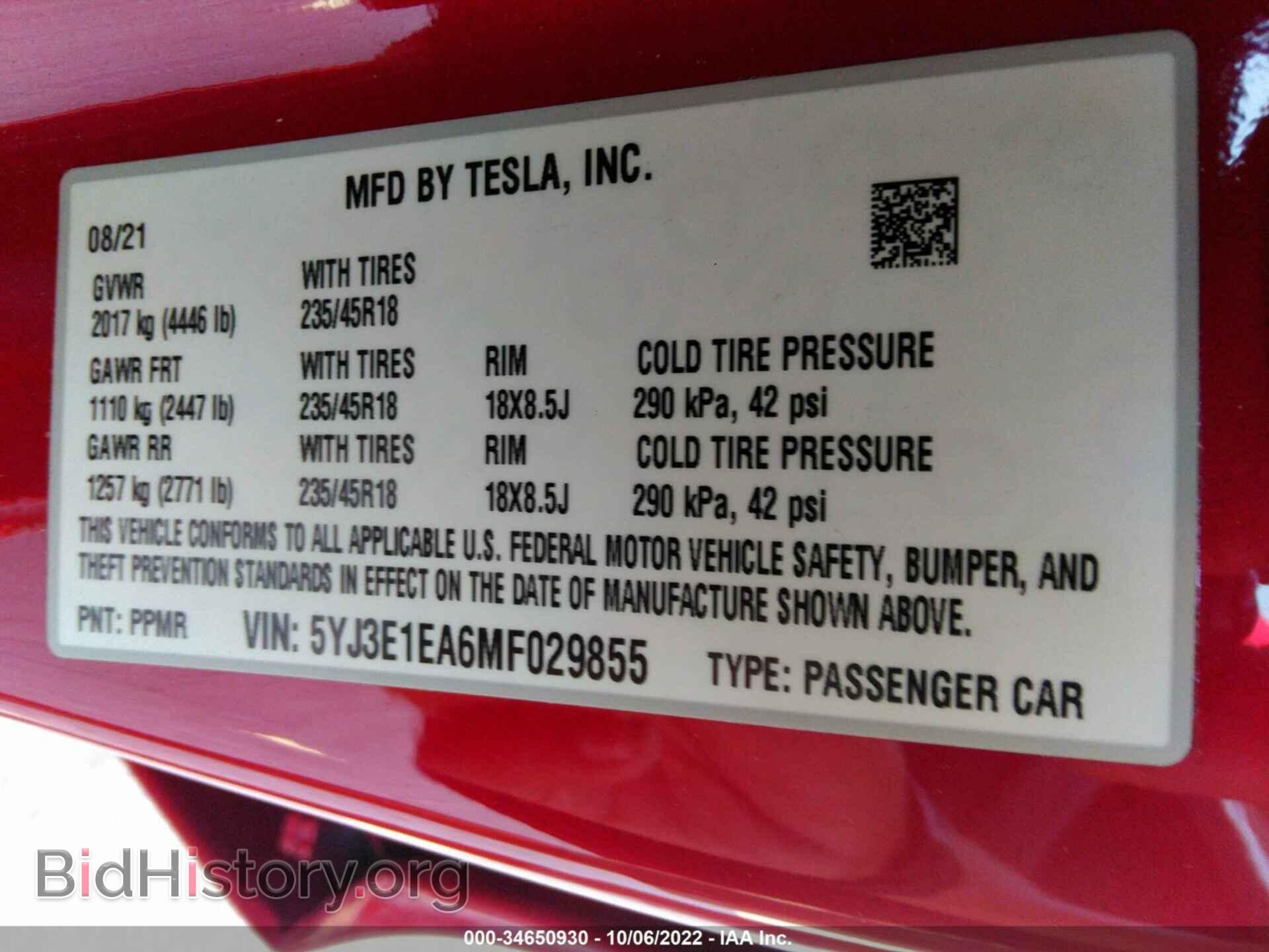 2021 TESLA MODEL 3 - VIN: 5YJ3E1EA6MF029855 - Photo 9