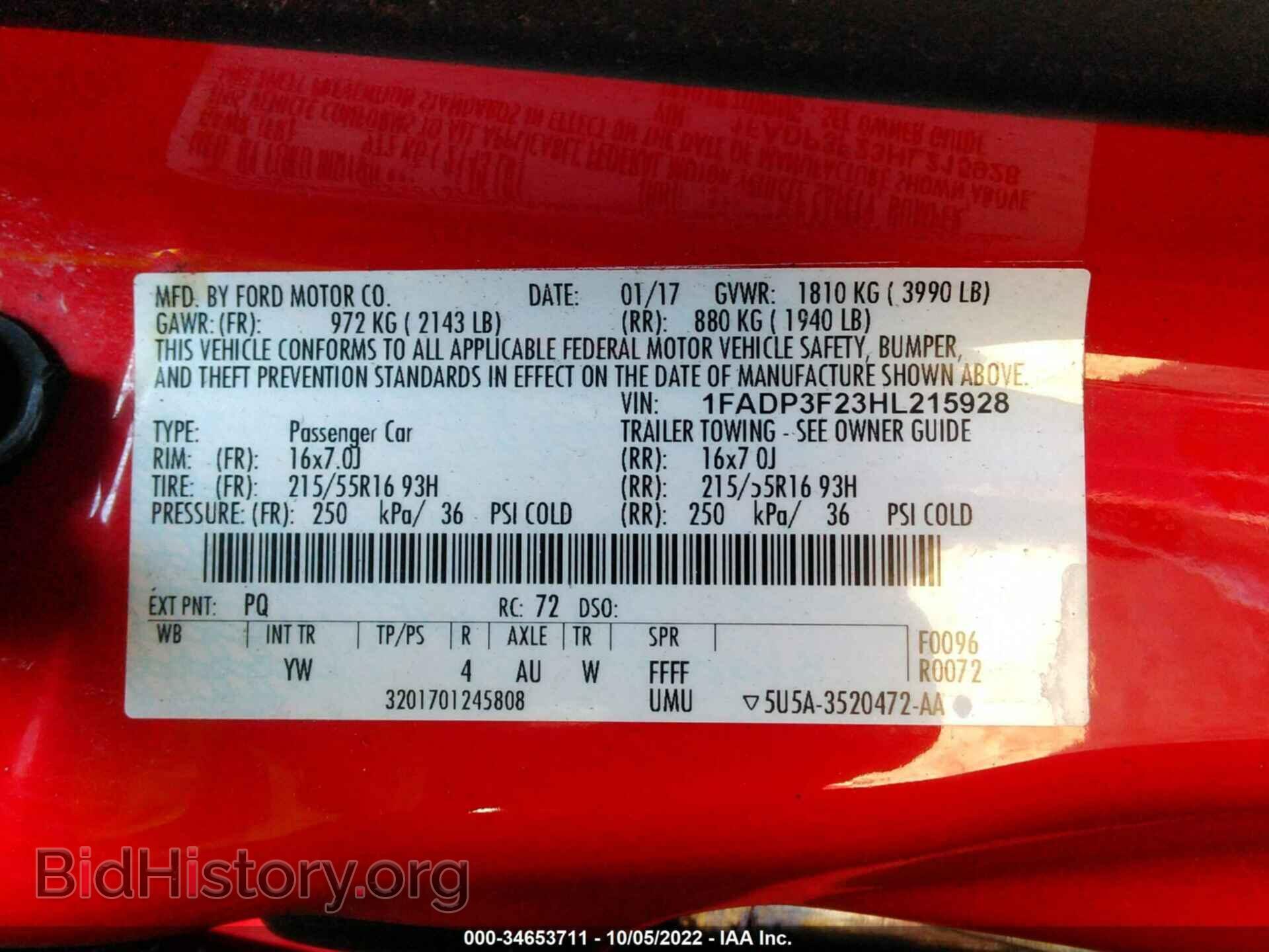 2017 FORD FOCUS - VIN: 1FADP3F23HL215928 - Photo 9