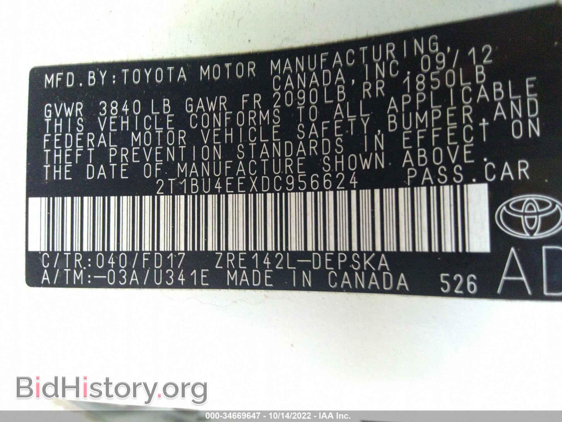 2013 TOYOTA COROLLA - VIN: 2T1BU4EEXDC956624 - Photo 9