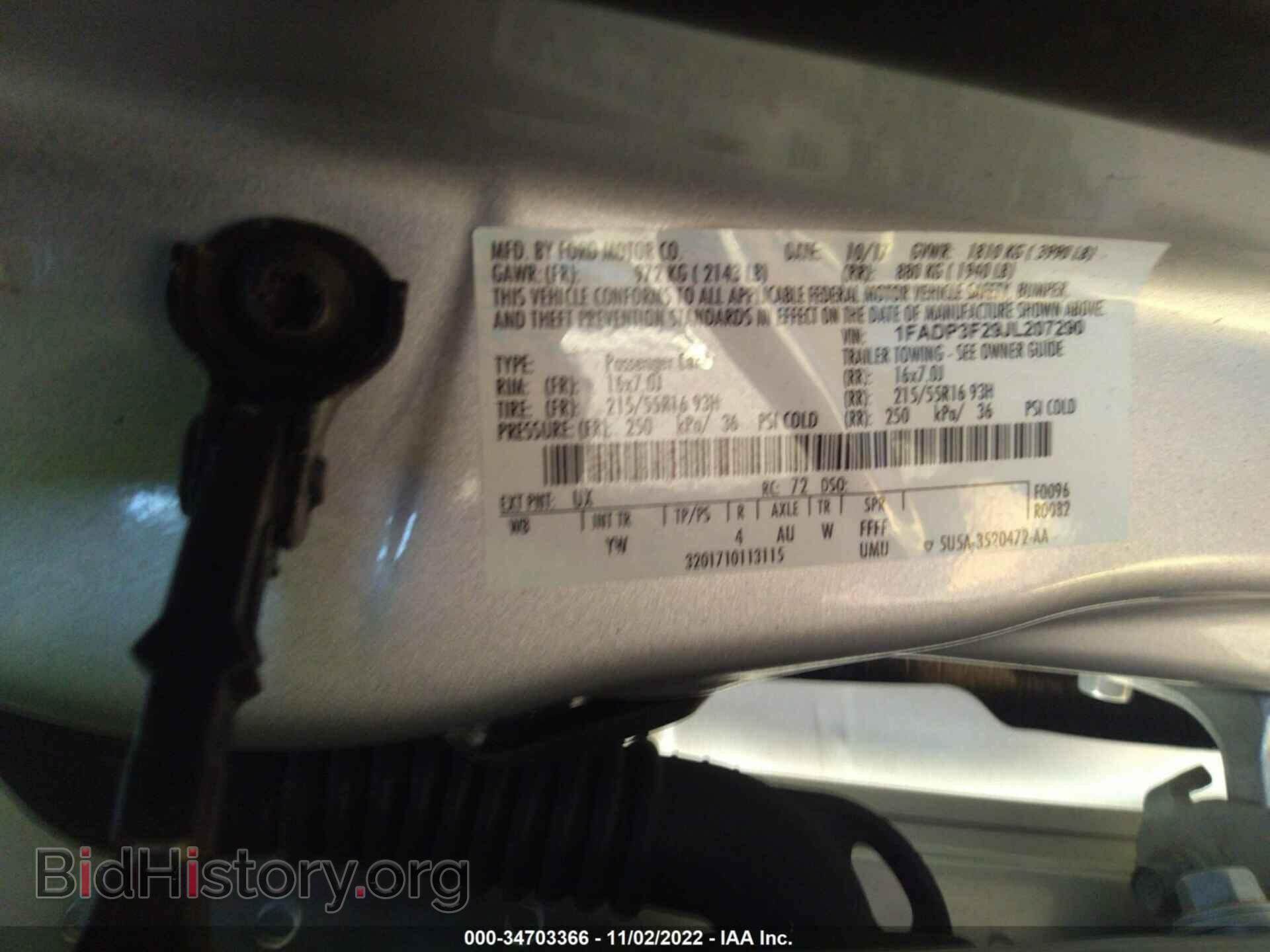 2018 FORD FOCUS - VIN: 1FADP3F29JL207290 - Photo 9