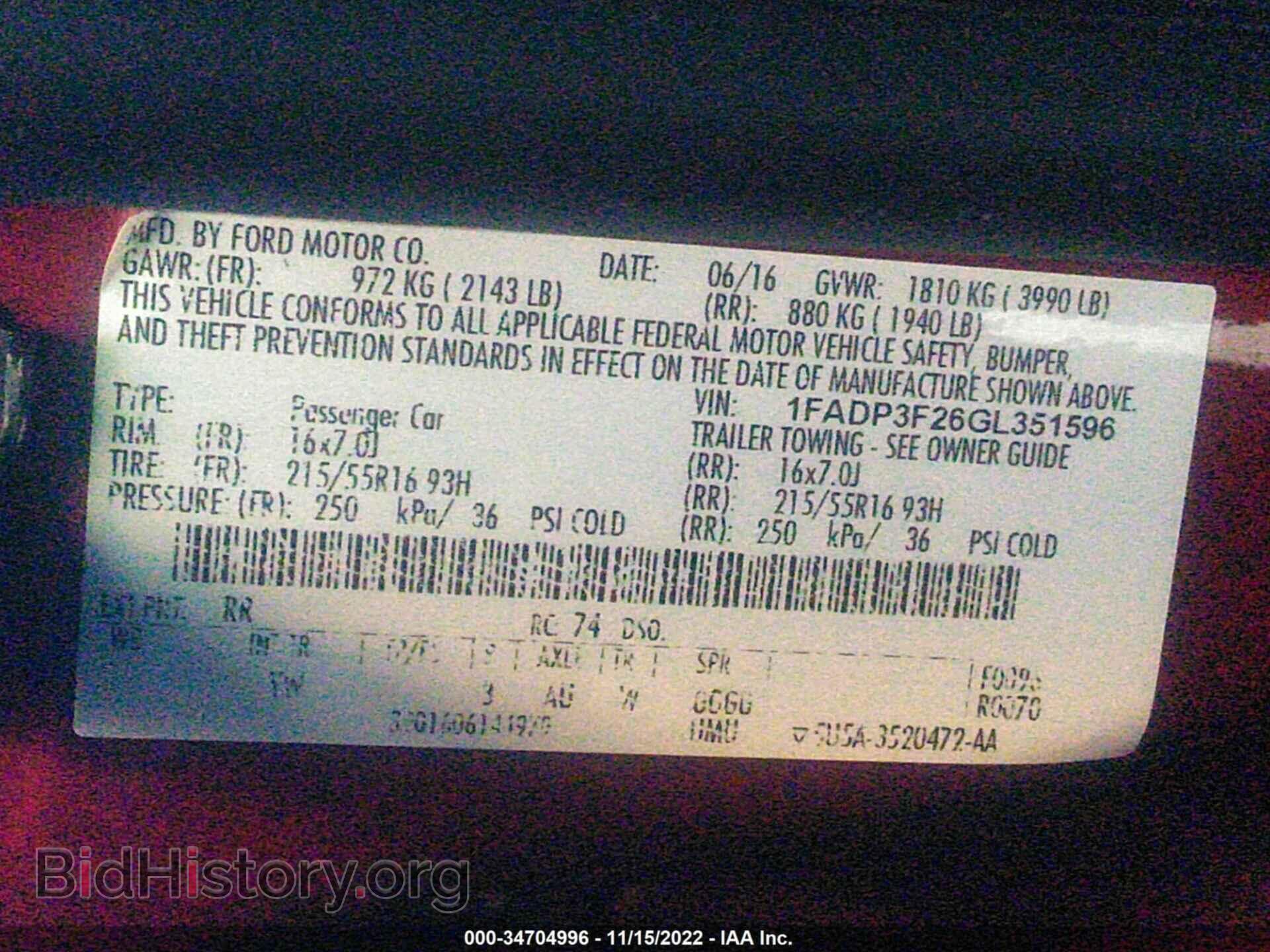 2016 FORD FOCUS - VIN: 1FADP3F26GL351596 - Photo 9